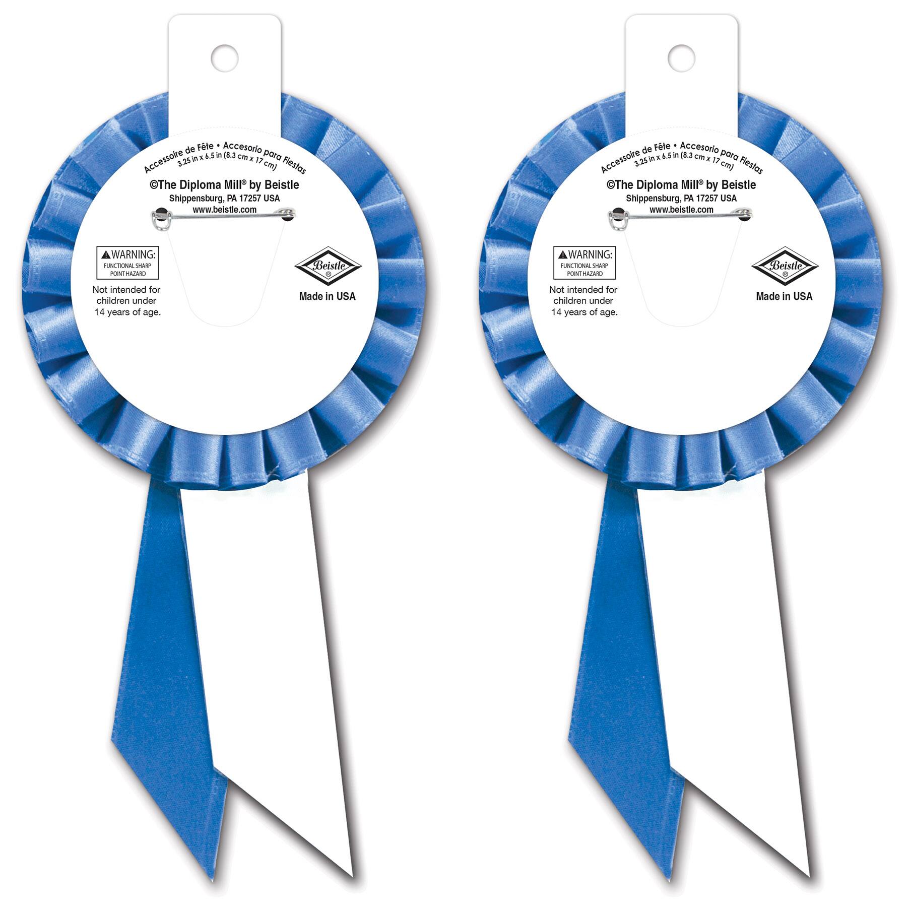 Beistle 6.5" Blue Stripe Law Enforcement Rosettes, 2ct.