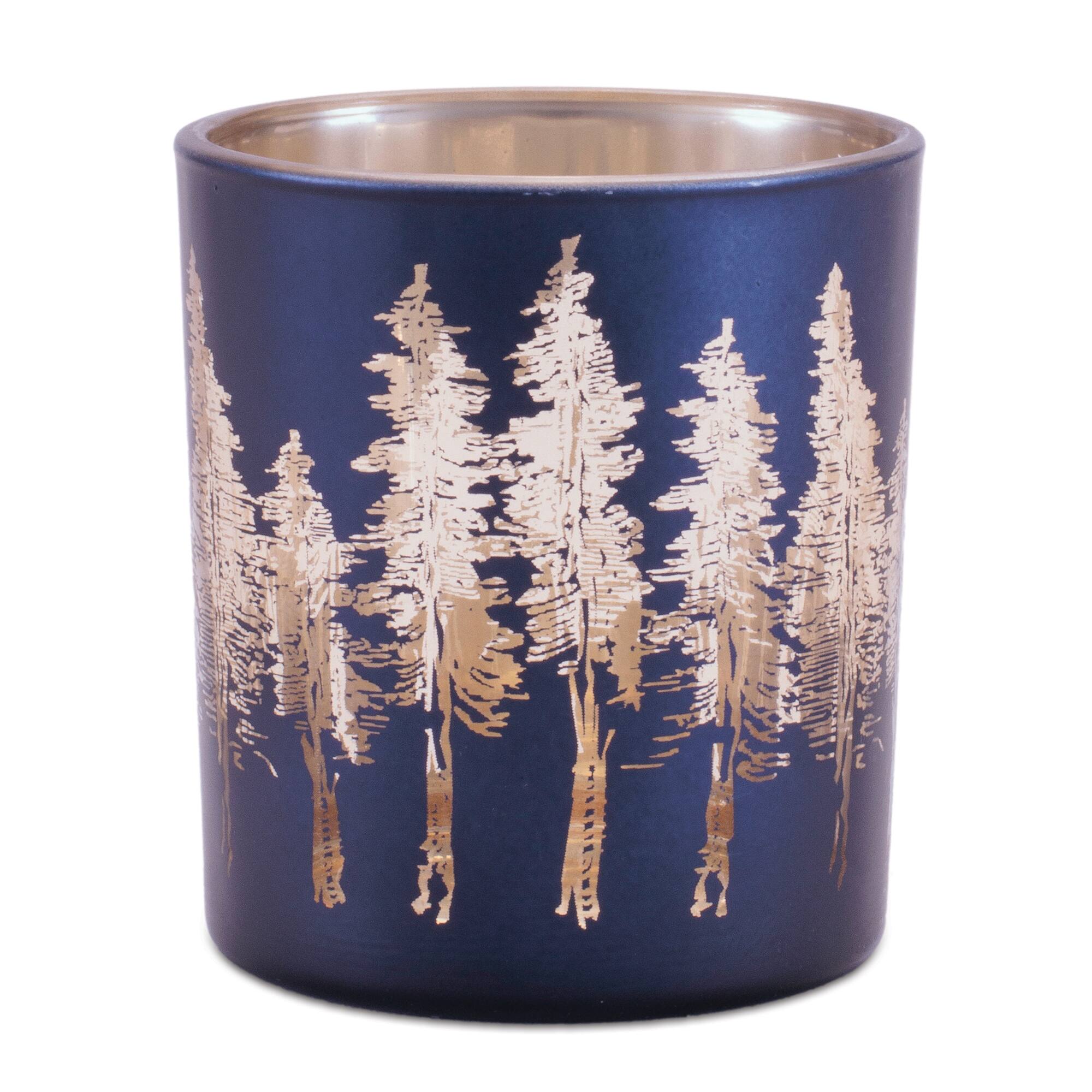 Melrose Pine Tree Print Votive Candle Holders, 3ct.