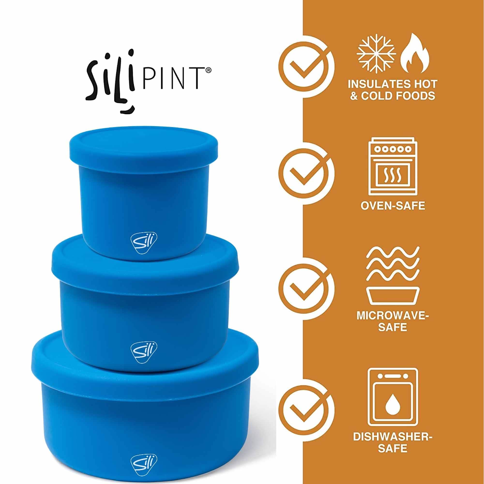 Silipint® 3-Piece Silicone Lidded Bowl Set