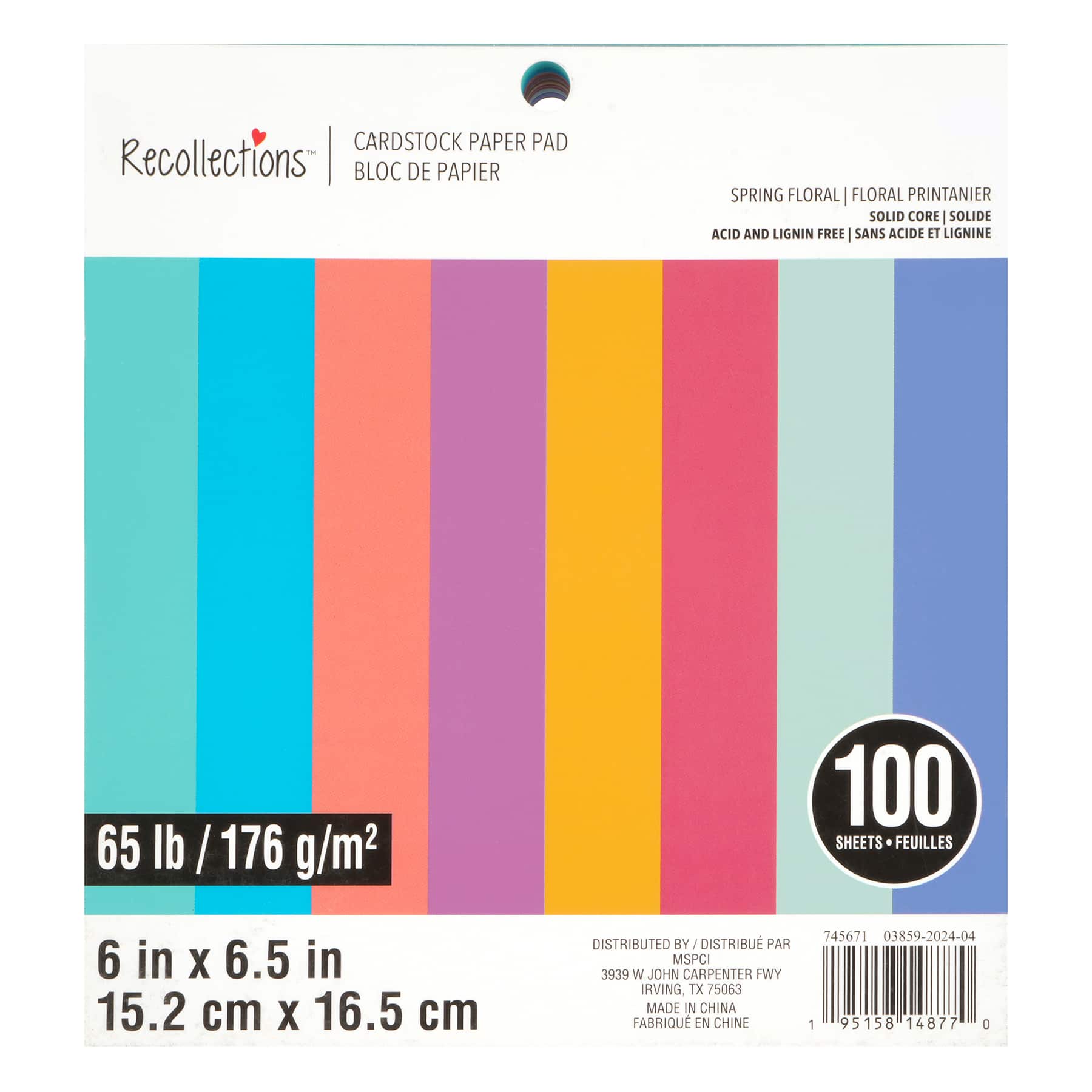 6 Pack: 6" x 6.5" Spring Floral 65lb. Cardstock Paper Pad by Recollections™