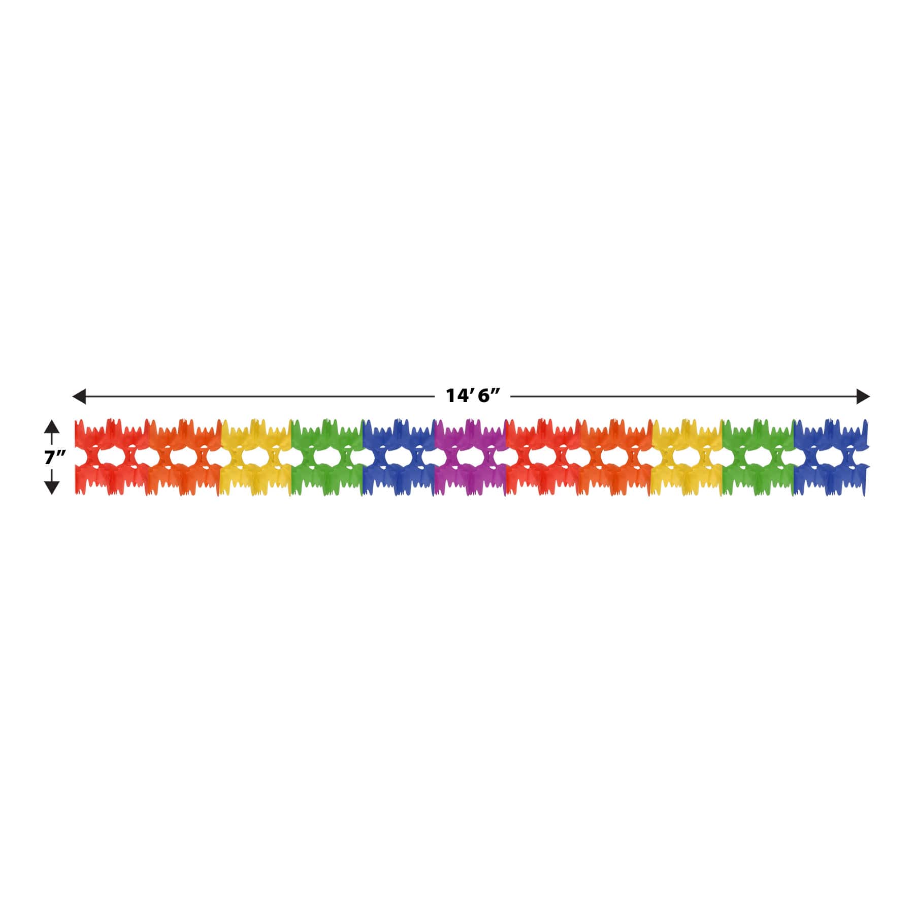 Beistle 14.5ft. Rainbow Pageant Tissue Paper Garlands, 2ct.