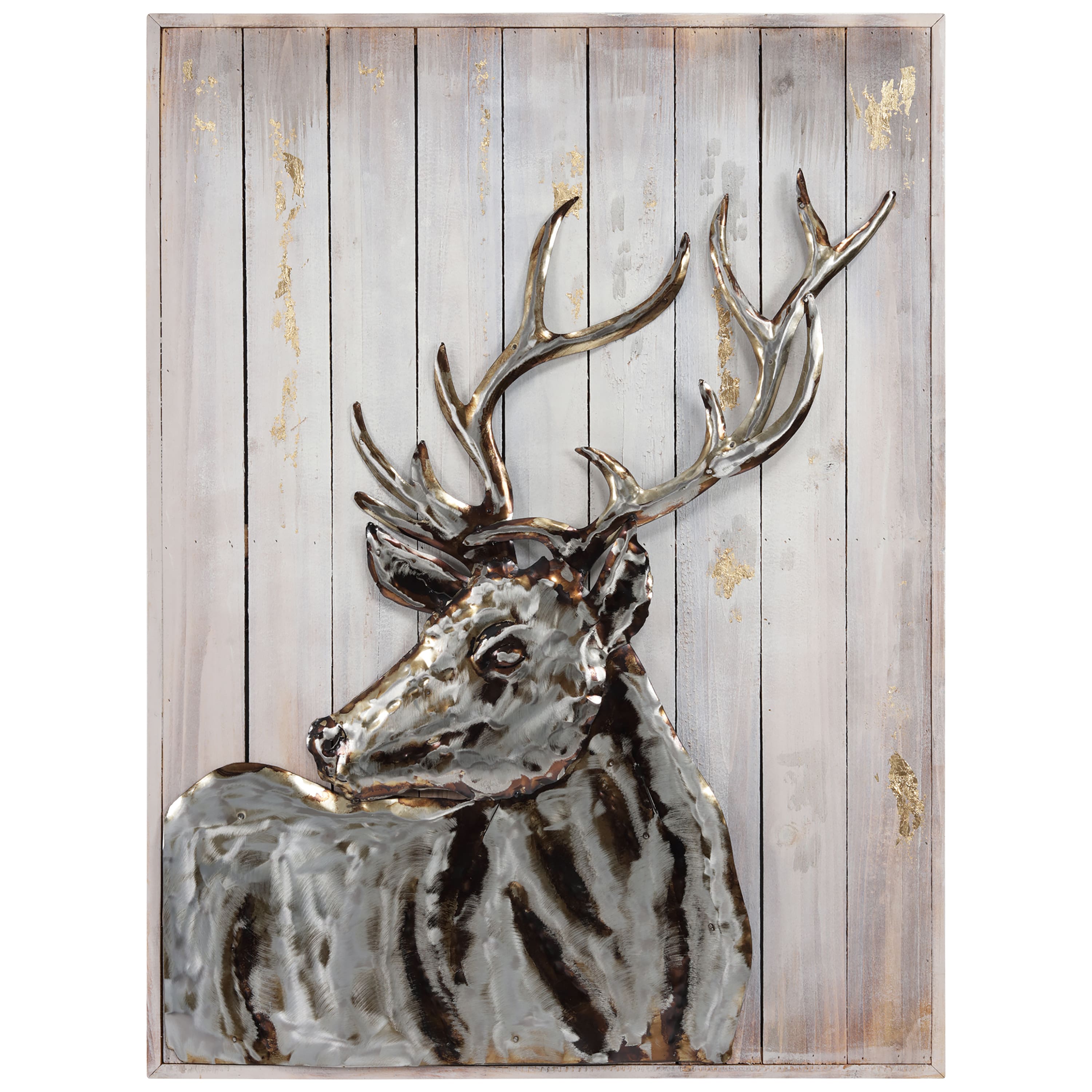 Empire Art Direct 40" x 30" Deer 2 Framed Metal Wall Sculpture