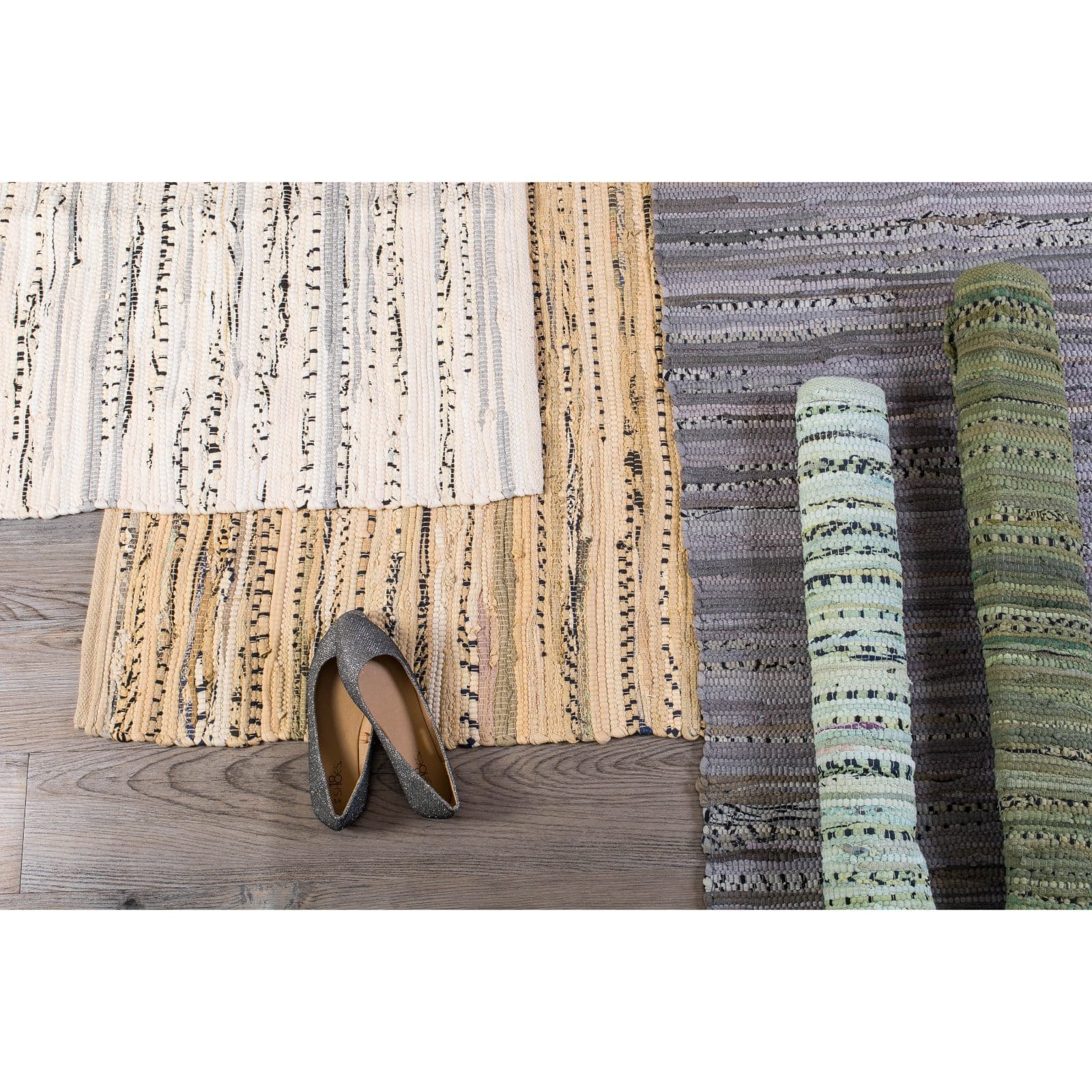 DII® Multi Gray Rag Rug, 2.25ft. x 6ft.