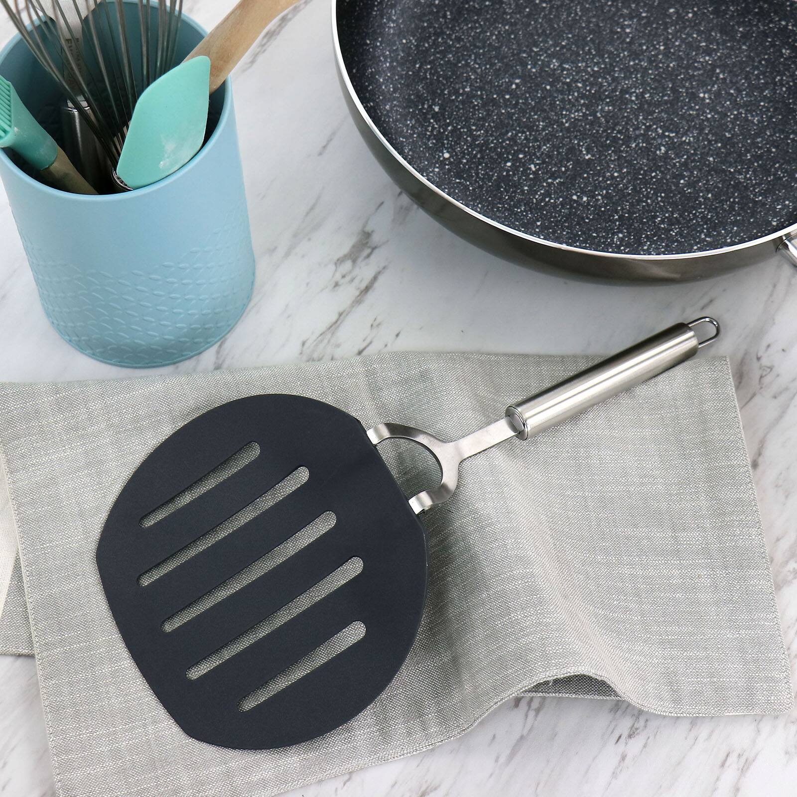 Martha Stewart Everyday Gray Nylon Slotted Pancake Turner