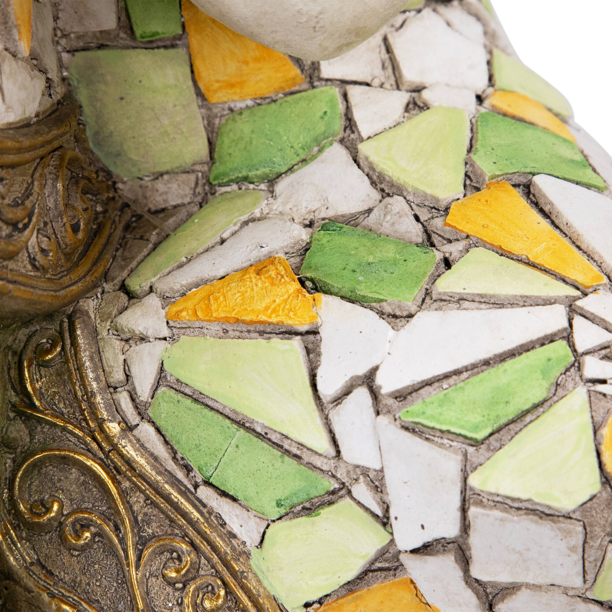 17" Resting Mosaic Buddha Outdoor Ceramic Garden Statue
