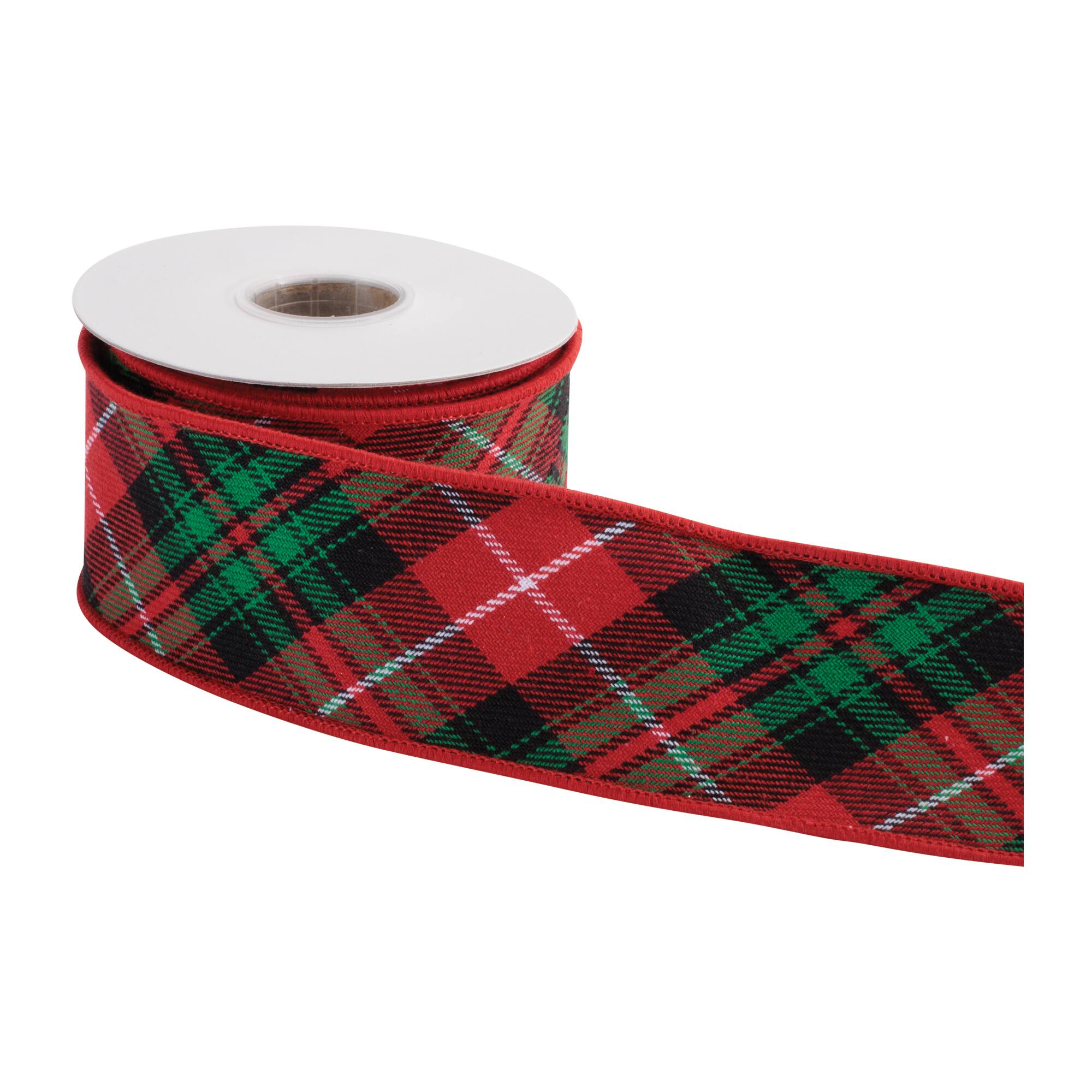 Melrose 2.5" x 5yd. Tartan Plaid Wired Cotton Ribbon