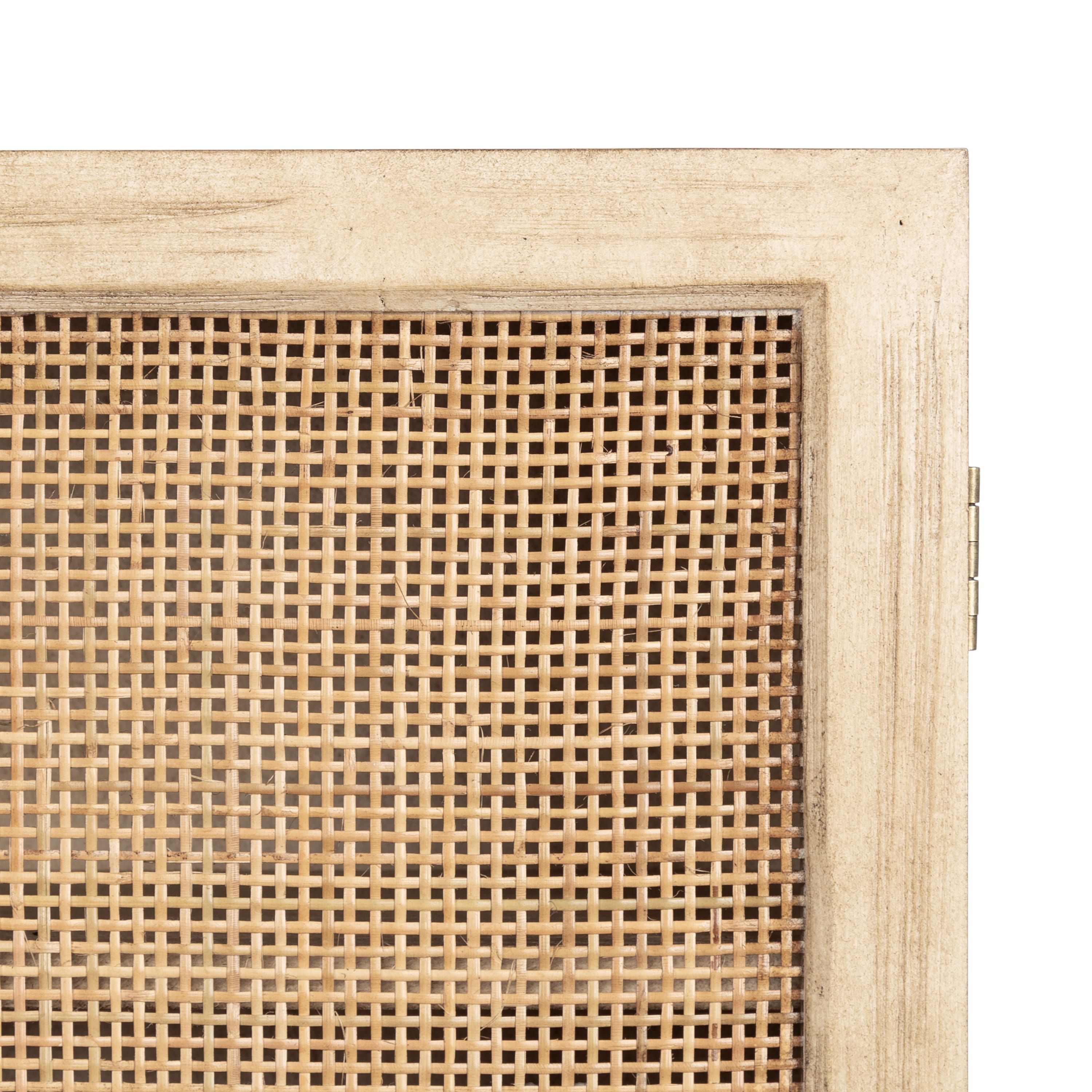Kate and Laurel Ori Rattan & Wood 2-Door Wall Cabinet