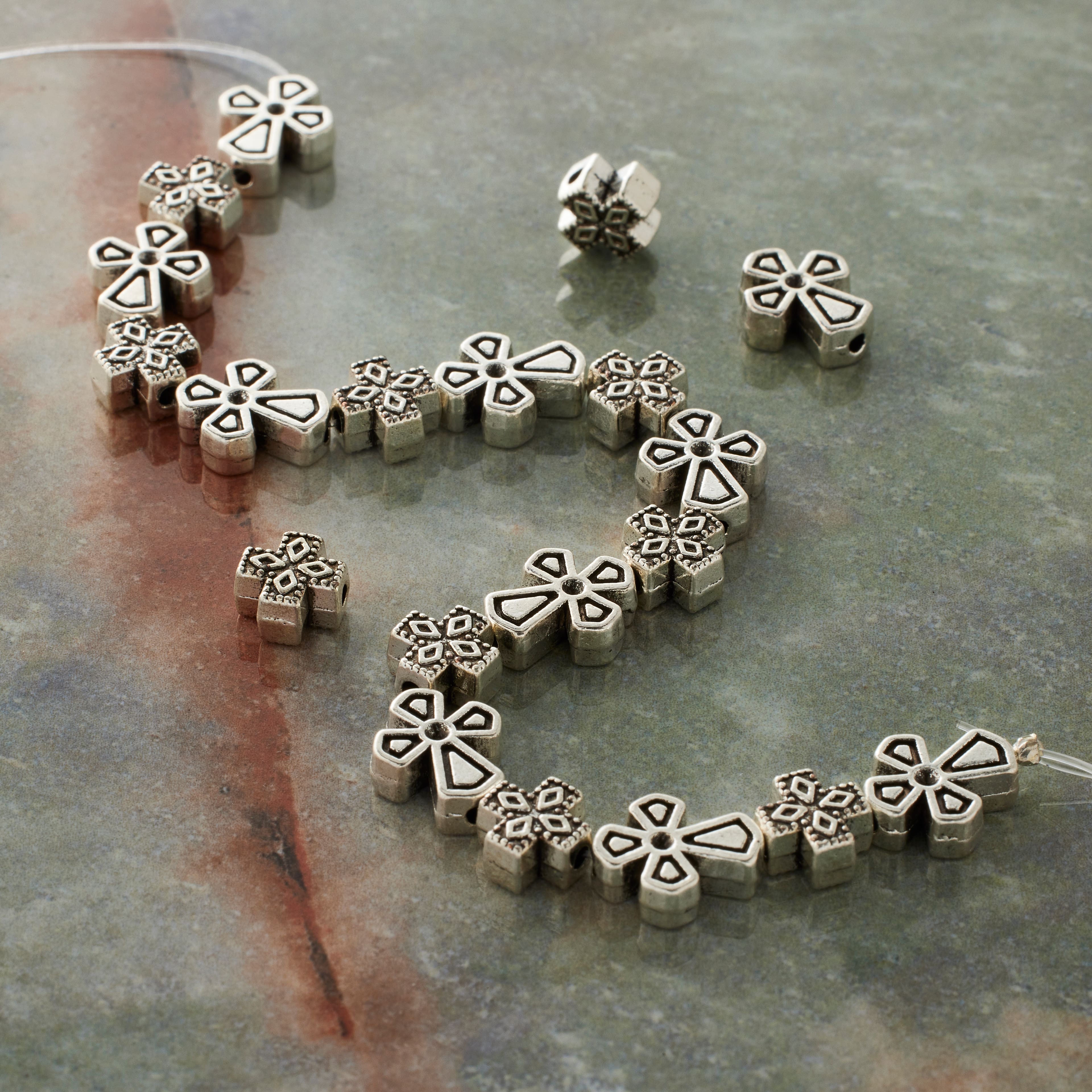 12 Packs: 20 ct. (240 total) Antique Silver Metal Cross Mix Beads by Bead Landing™