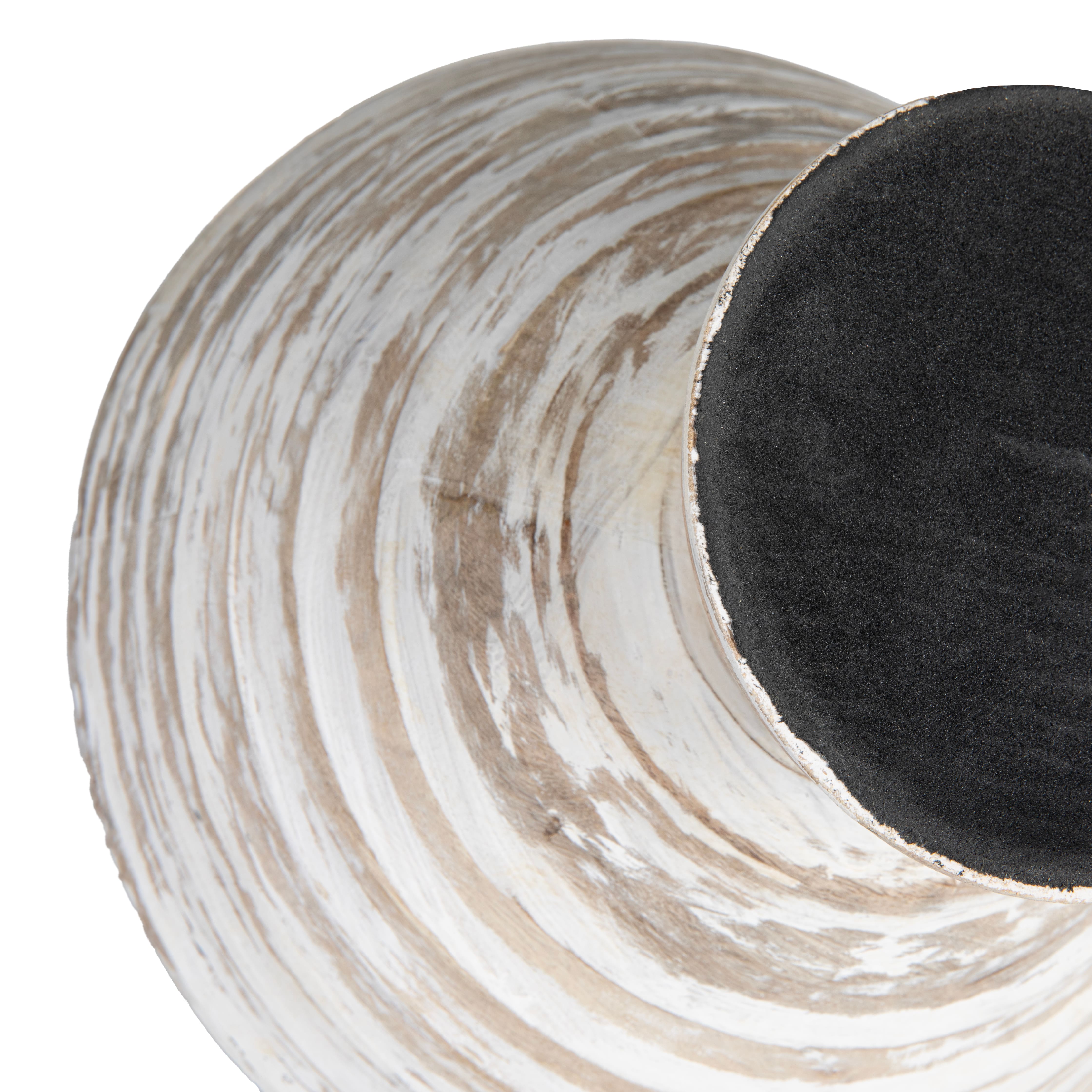 Hello Honey® 9.75" Ridged Mango Wood Footed Bowl