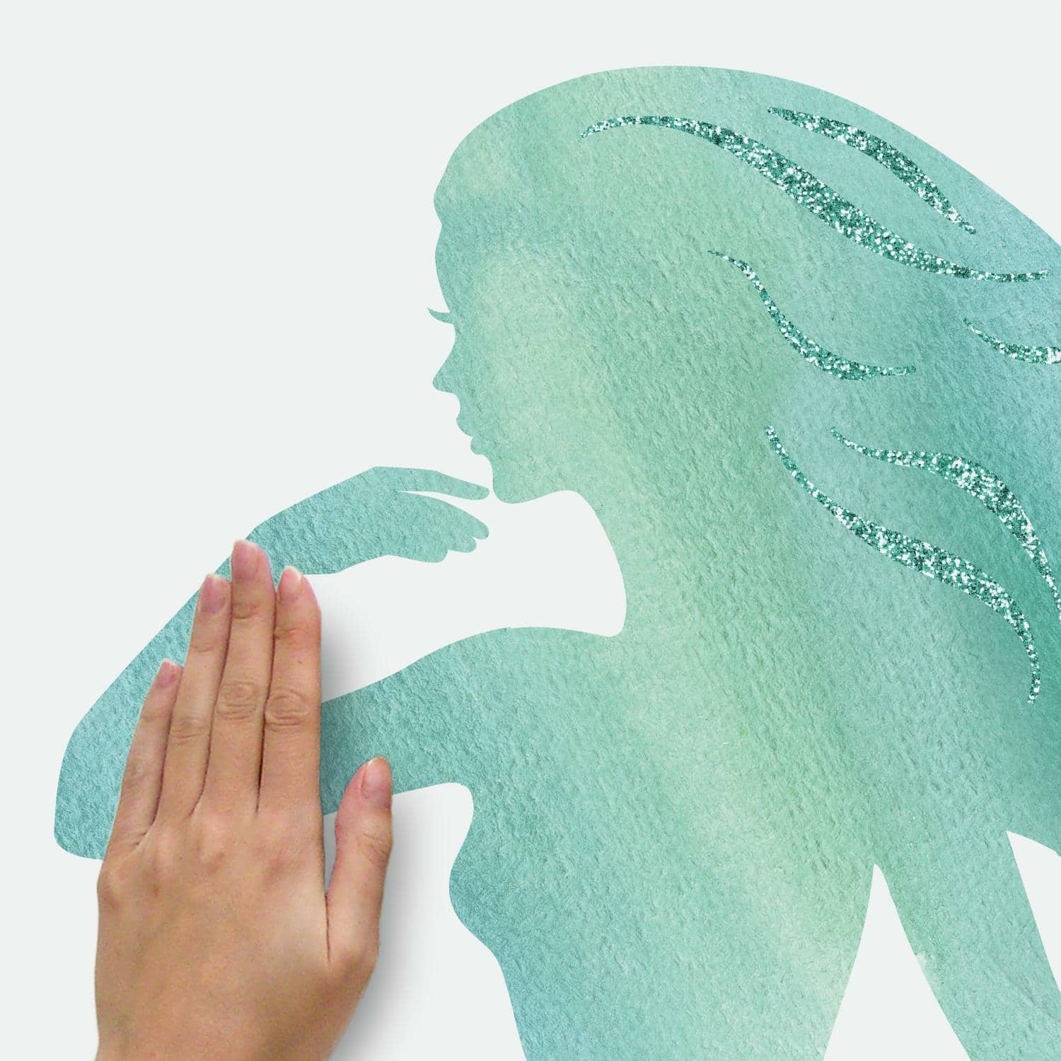 RoomMates Glitter Mermaid Peel & Stick Giant Wall Decals