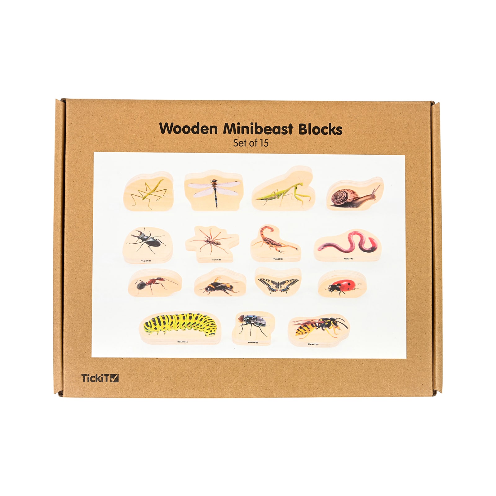 TickiT® Wooden Minibeast Blocks Set