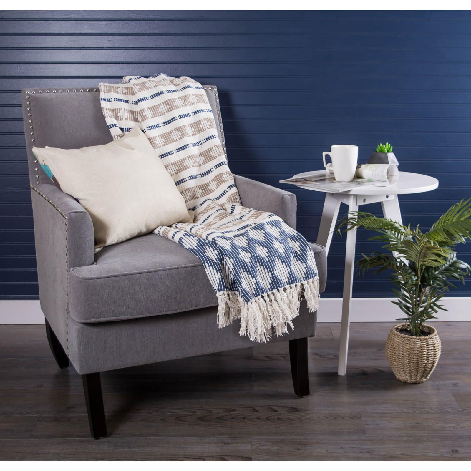DII® French Blue & Stone Colby Southwest Throw