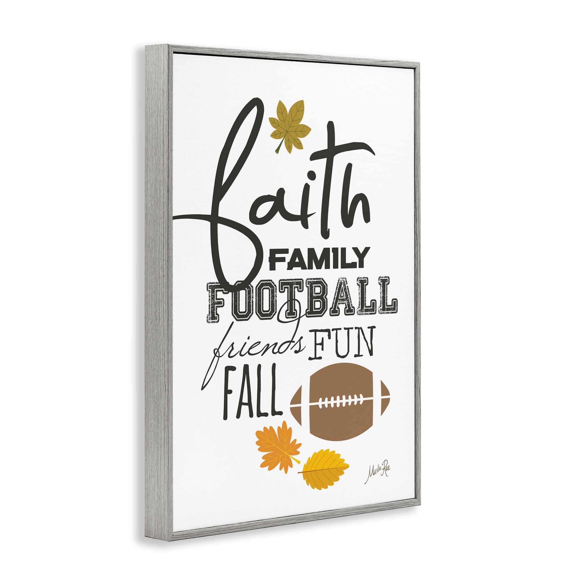 Stupell Industries Faith Family Football Framed Giclee Art