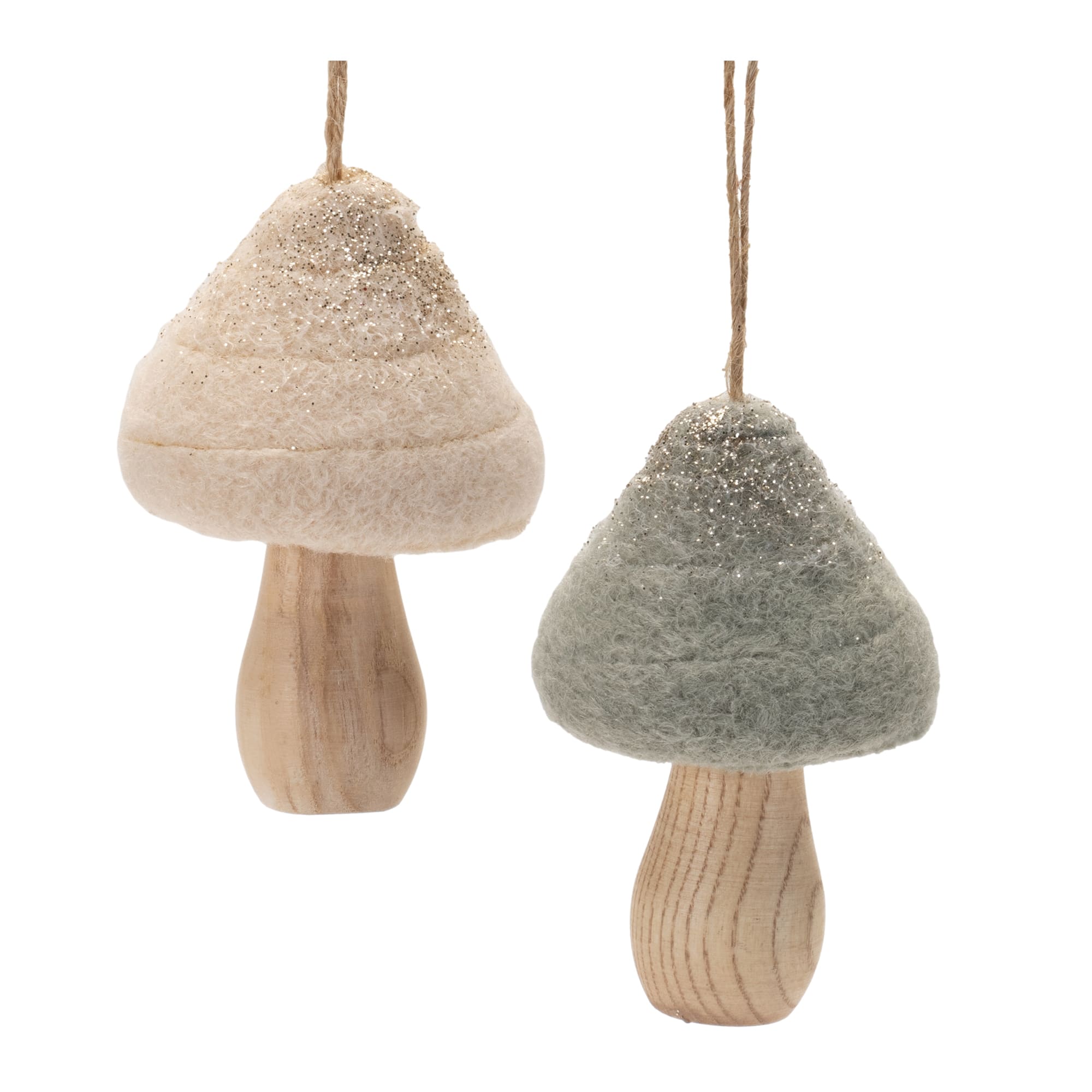 4" Rustic Woodland Mushroom Christmas Ornaments, 12ct.