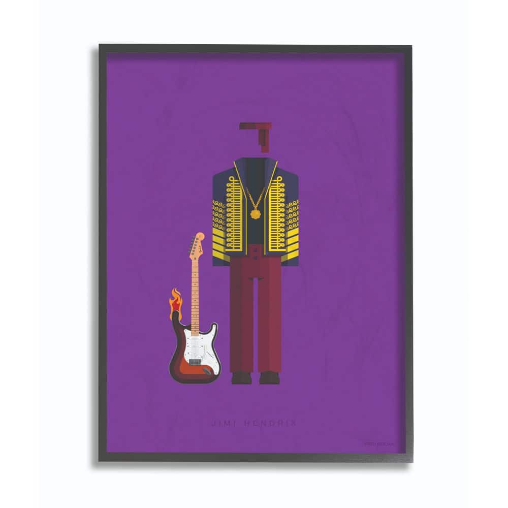Stupell Industries Jimi Hendrix Fashion Design Black Framed Wall Art