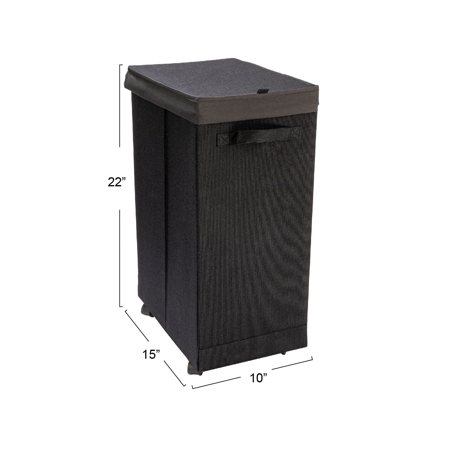 Household Essentials Narrow Collapsible Laundry Hamper with Liner & Lid