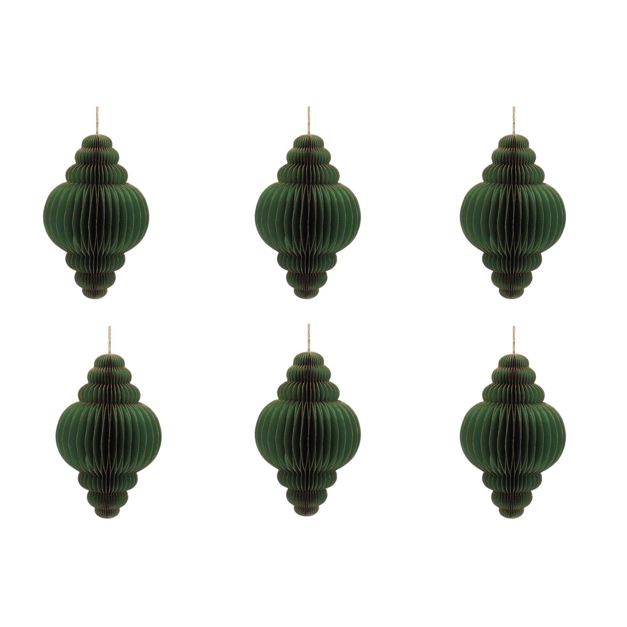 Melrose 6.25" Paper Teardrop Ornaments, 6ct.