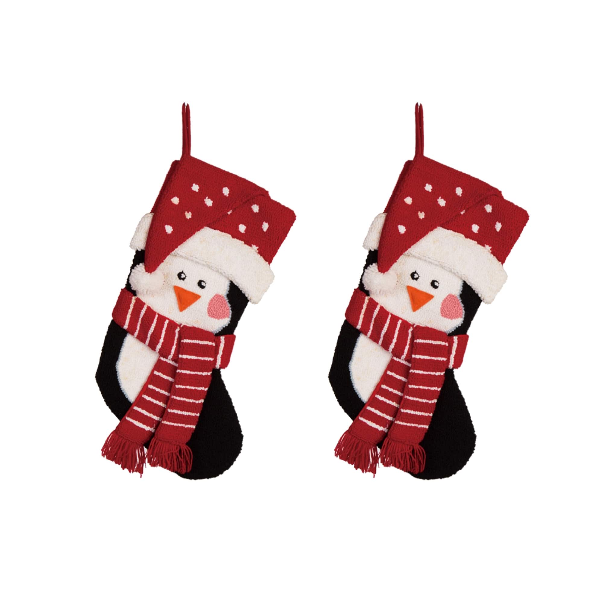 Glitzhome® 19" 3D Penguin Hooked Stockings, 2ct.