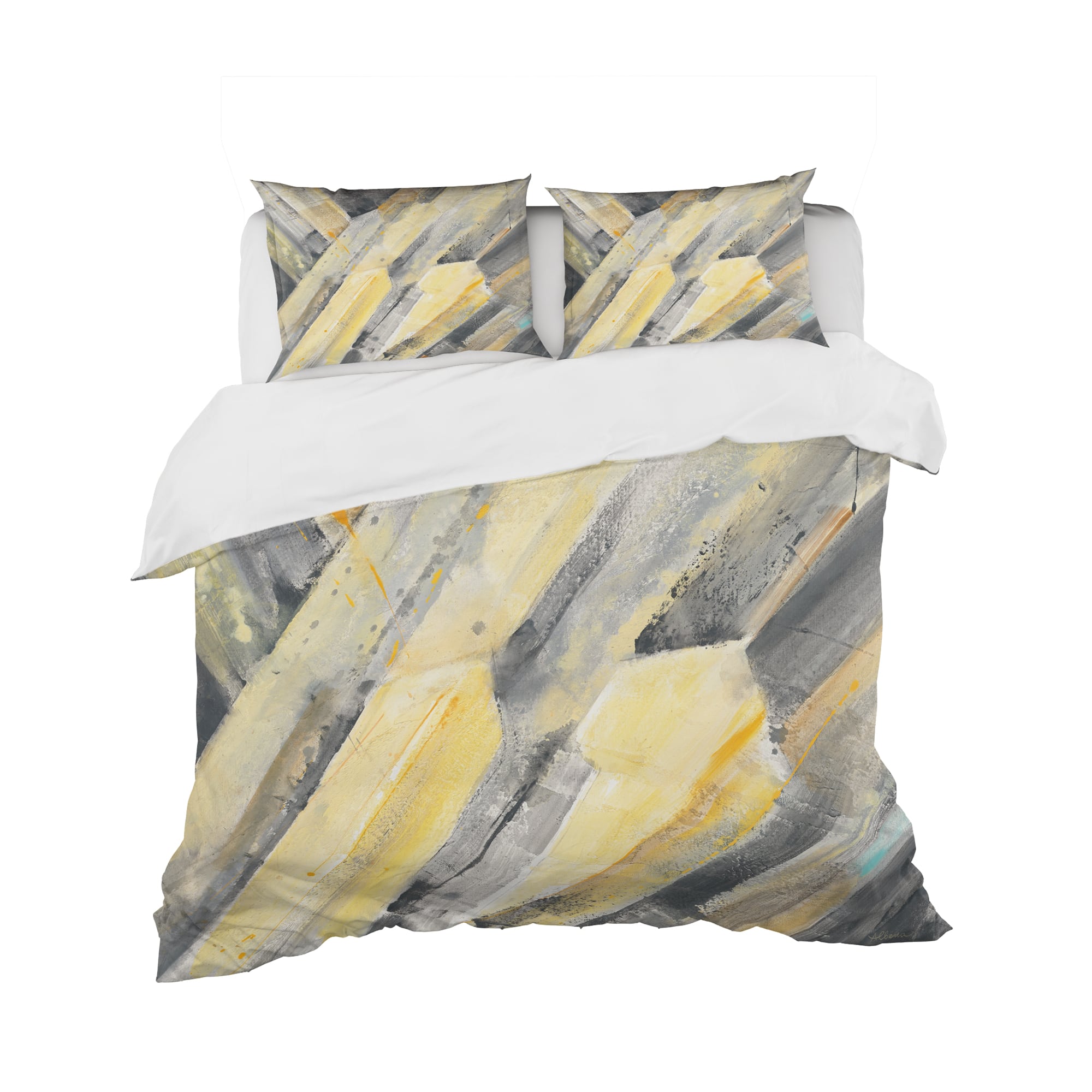 Designart 'Geometric Beige Glacier' Geometric Bedding Set - Duvet Cover & Shams