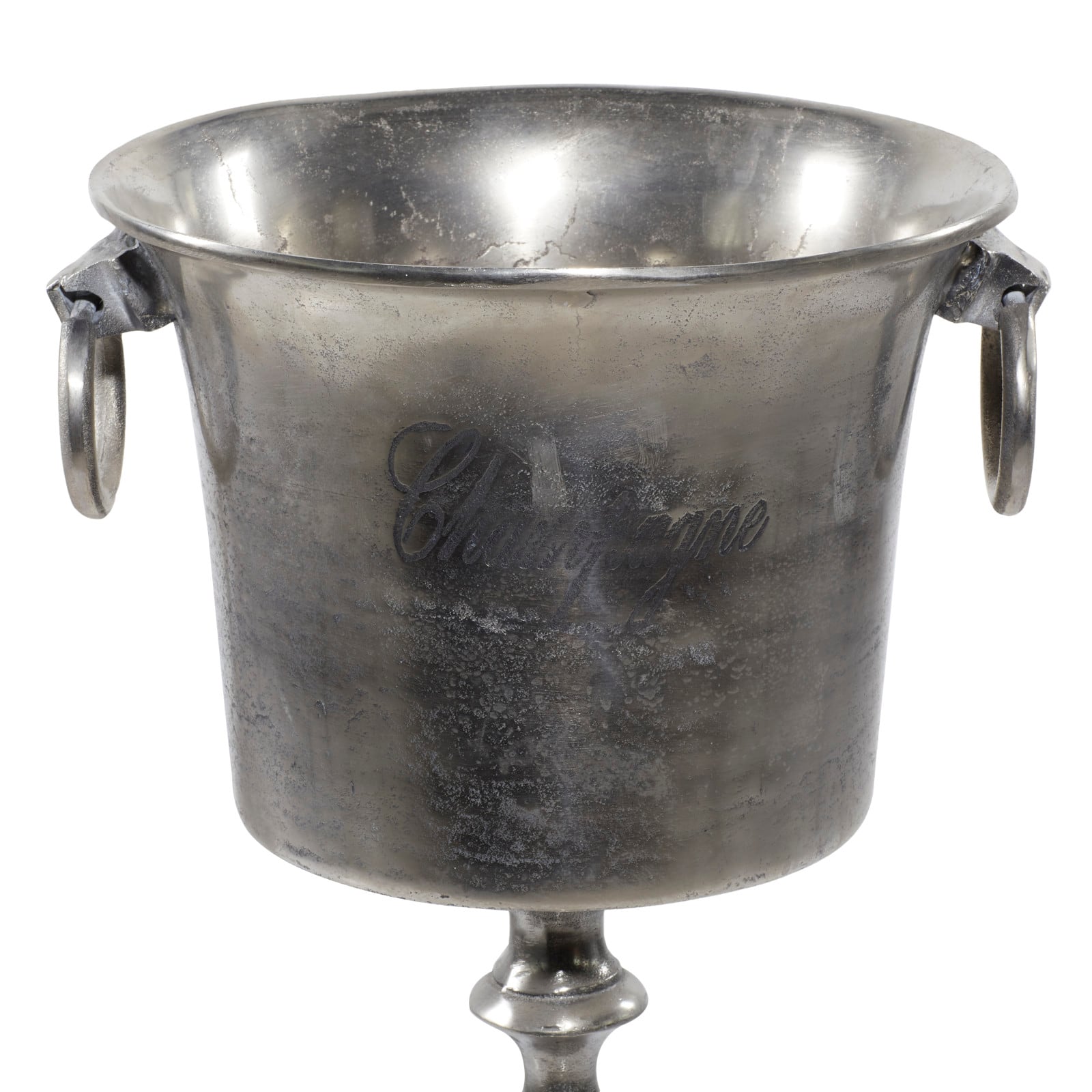 35" Silver Metal Champagne Bottle Holder Bucket