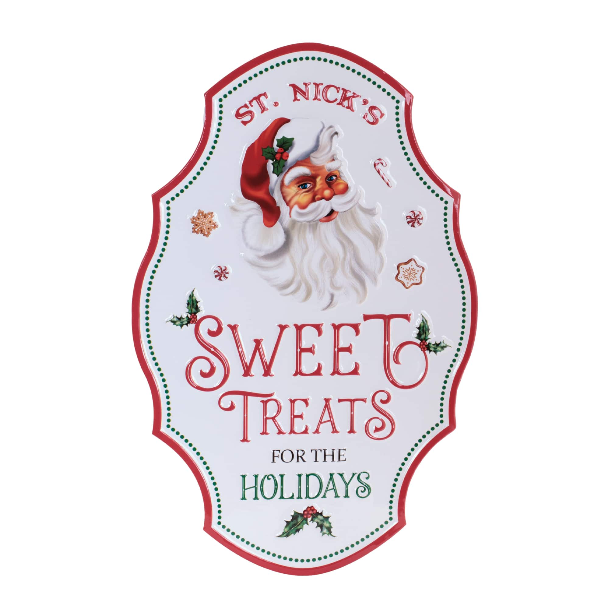 Melrose 19.75" Holiday Sweet Treats Metal Plaque