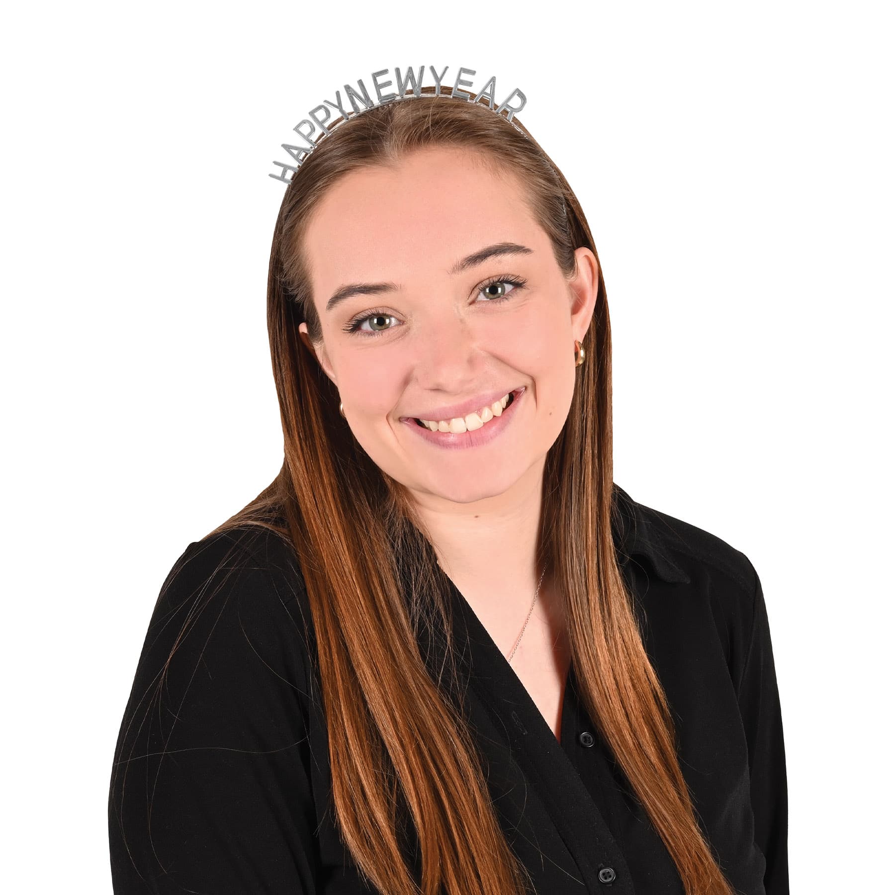 Beistle Adult Silver Happy New Year Headbands, 4ct.