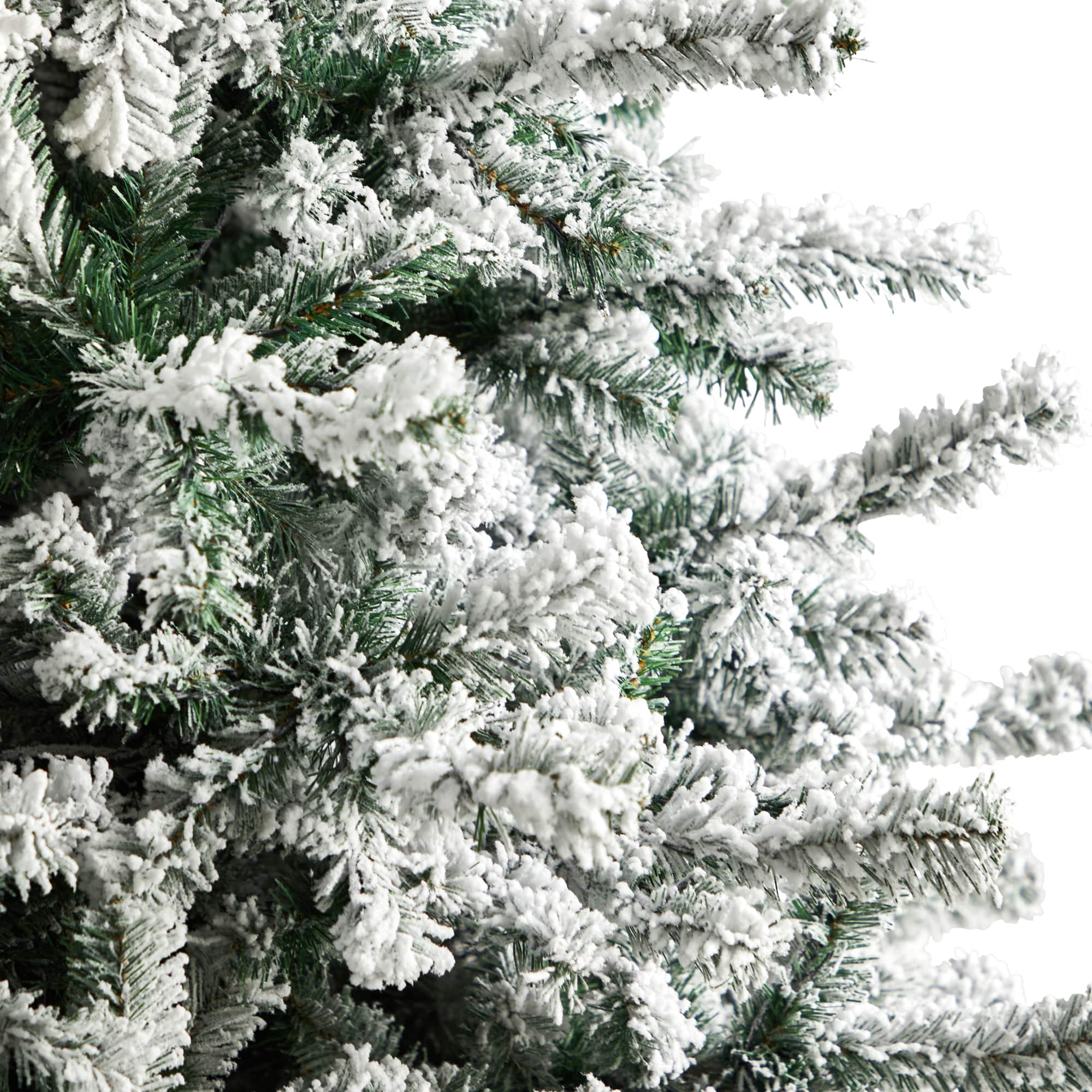 10ft. Pre-Lit Flocked Rock Springs Spruce Artificial Christmas Tree, Clear LED Lights