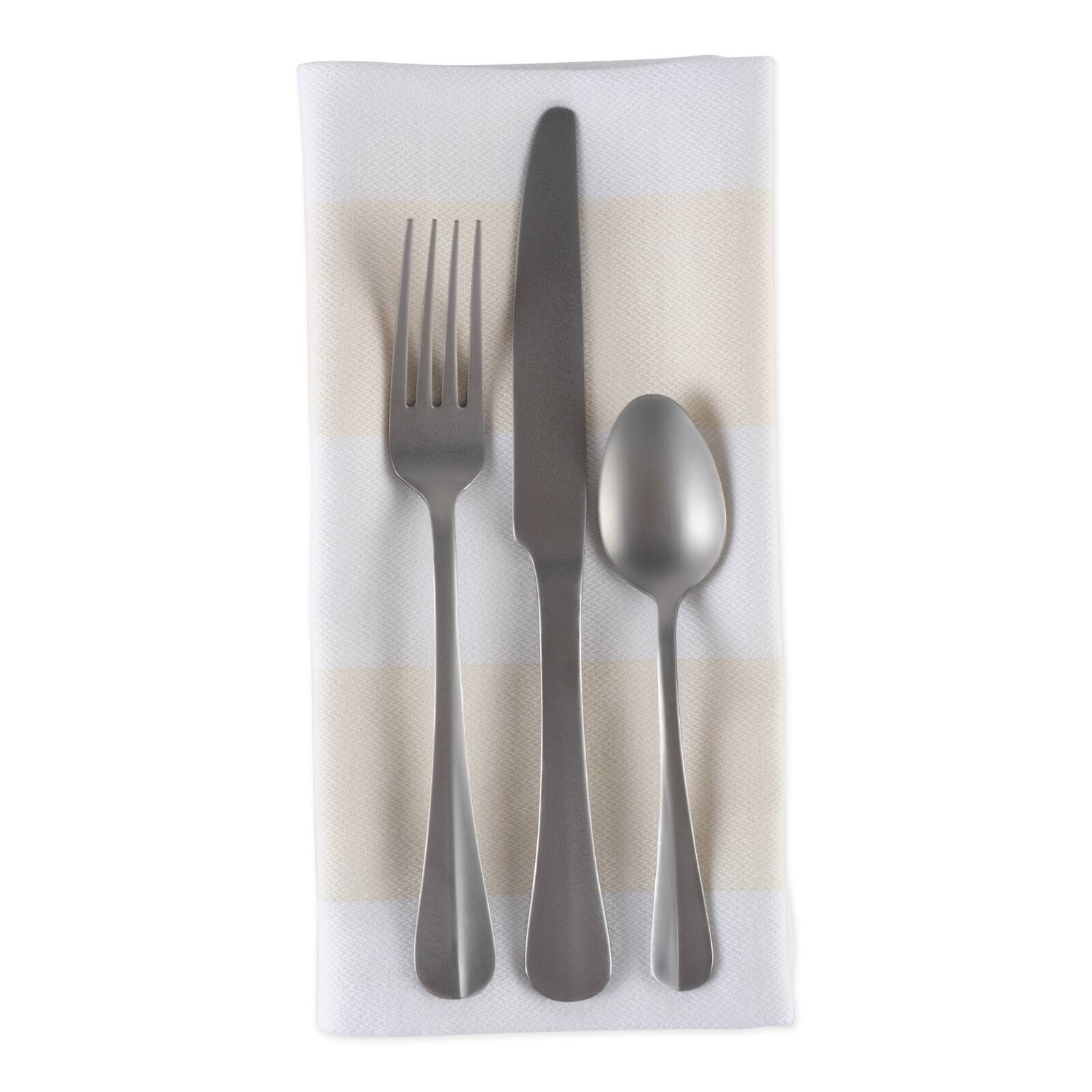 Natural/White Dobby Stripe Napkin, 6ct.