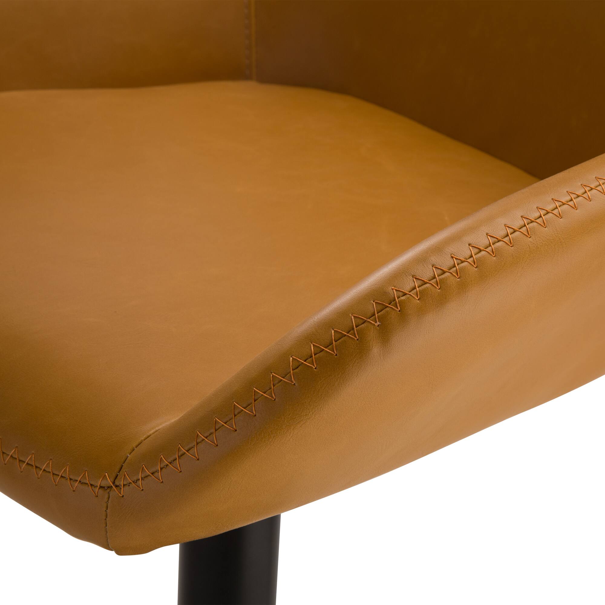 Glitzhome® Mid-Century Leatherette Gaslift Adjustable Swivel Bar Stool Set