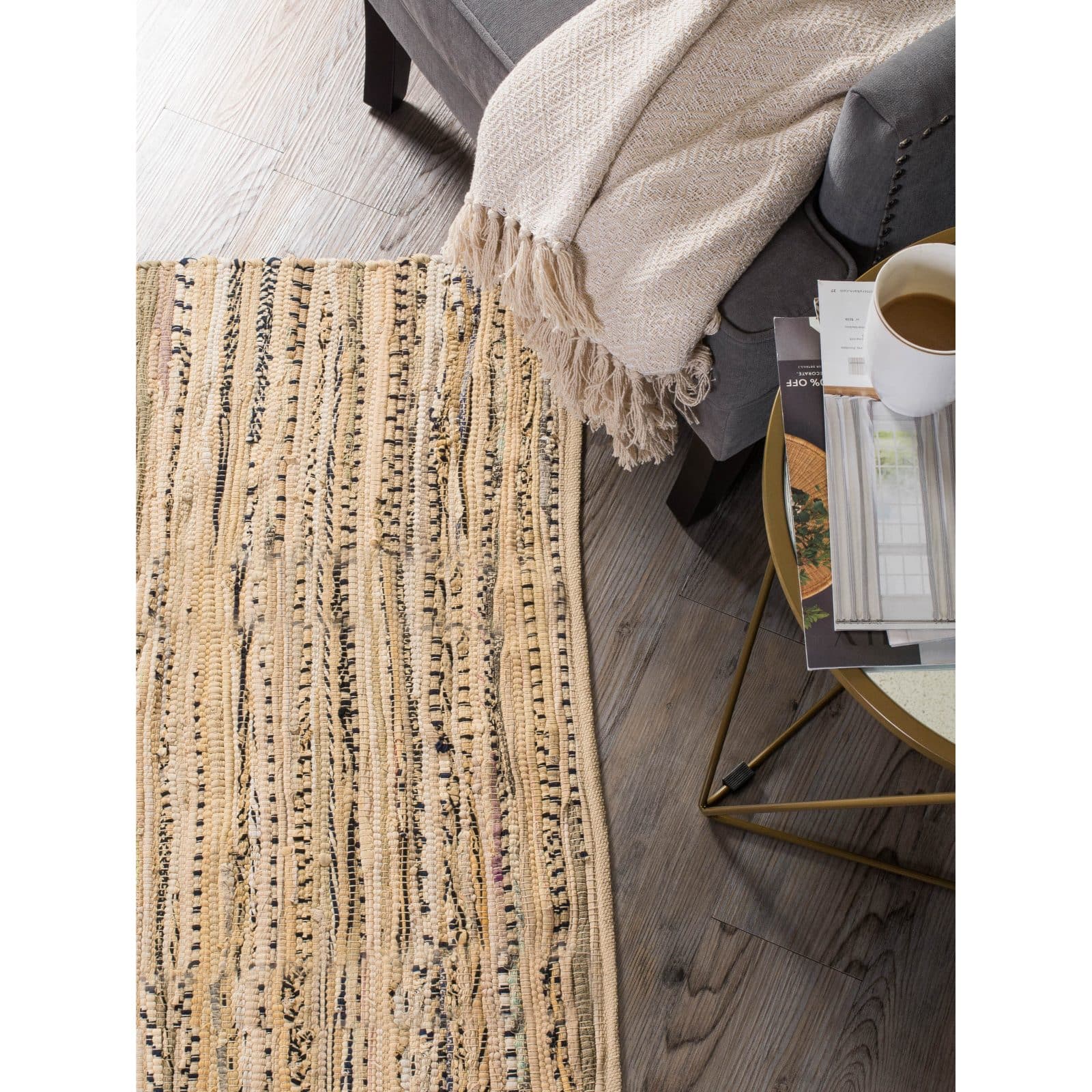 DII® Multi Taupe Rag Rug, 4ft. x 6ft.