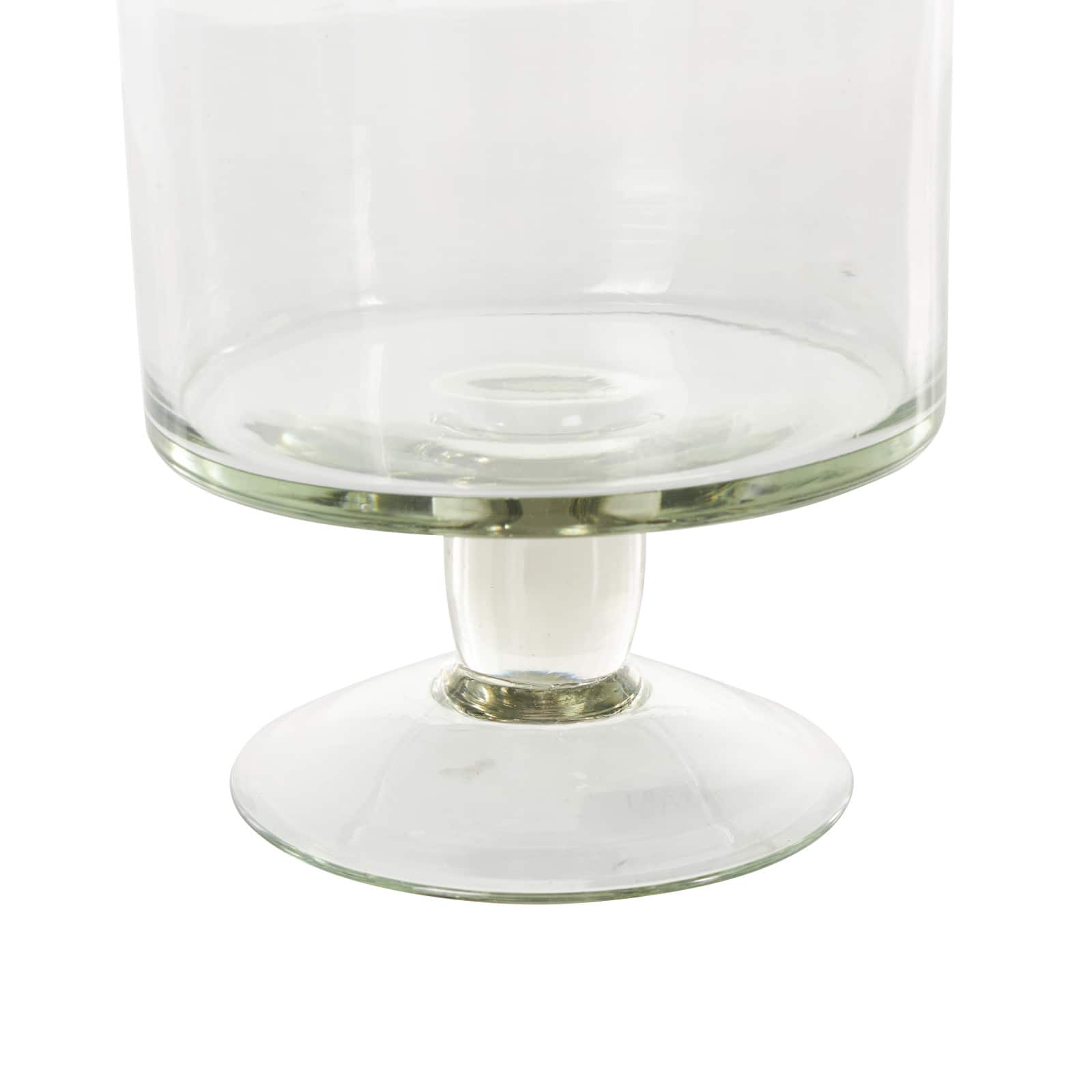 13" Clear Glass Hurricane Candle Holder with Elevated Base