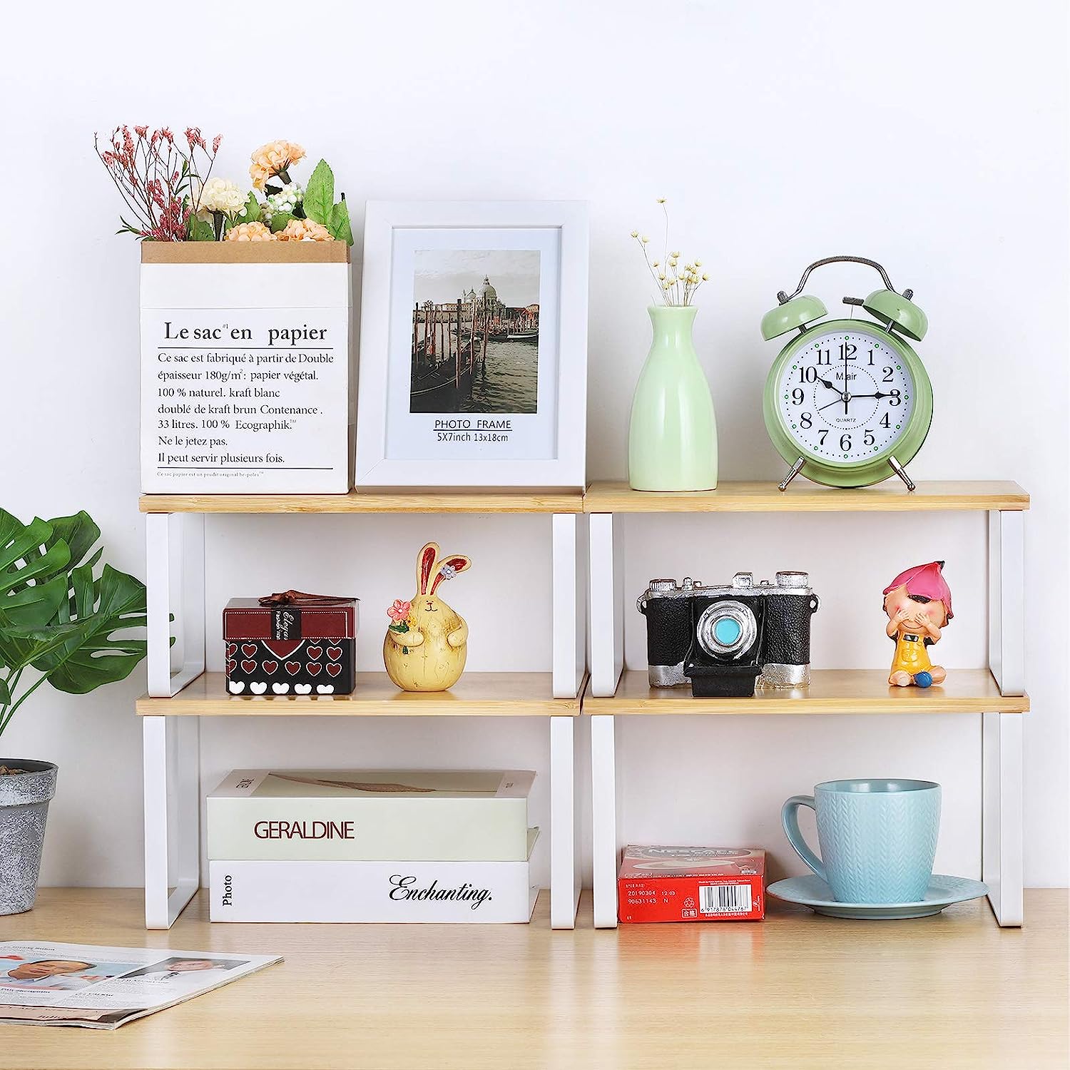 NEX™ & Natural Bamboo Cabinet and Counter Shelf Organizer