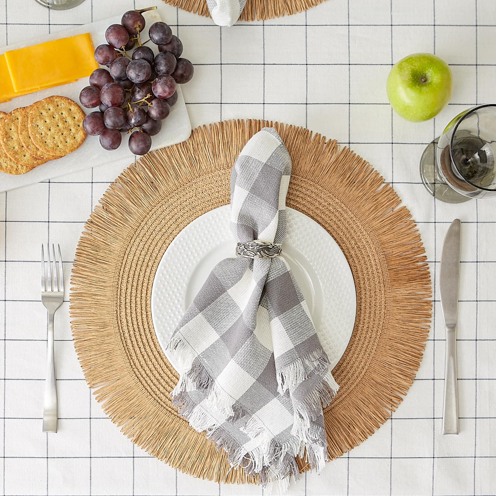 Kitchen Windowpane Tablecloth 60" x 104"