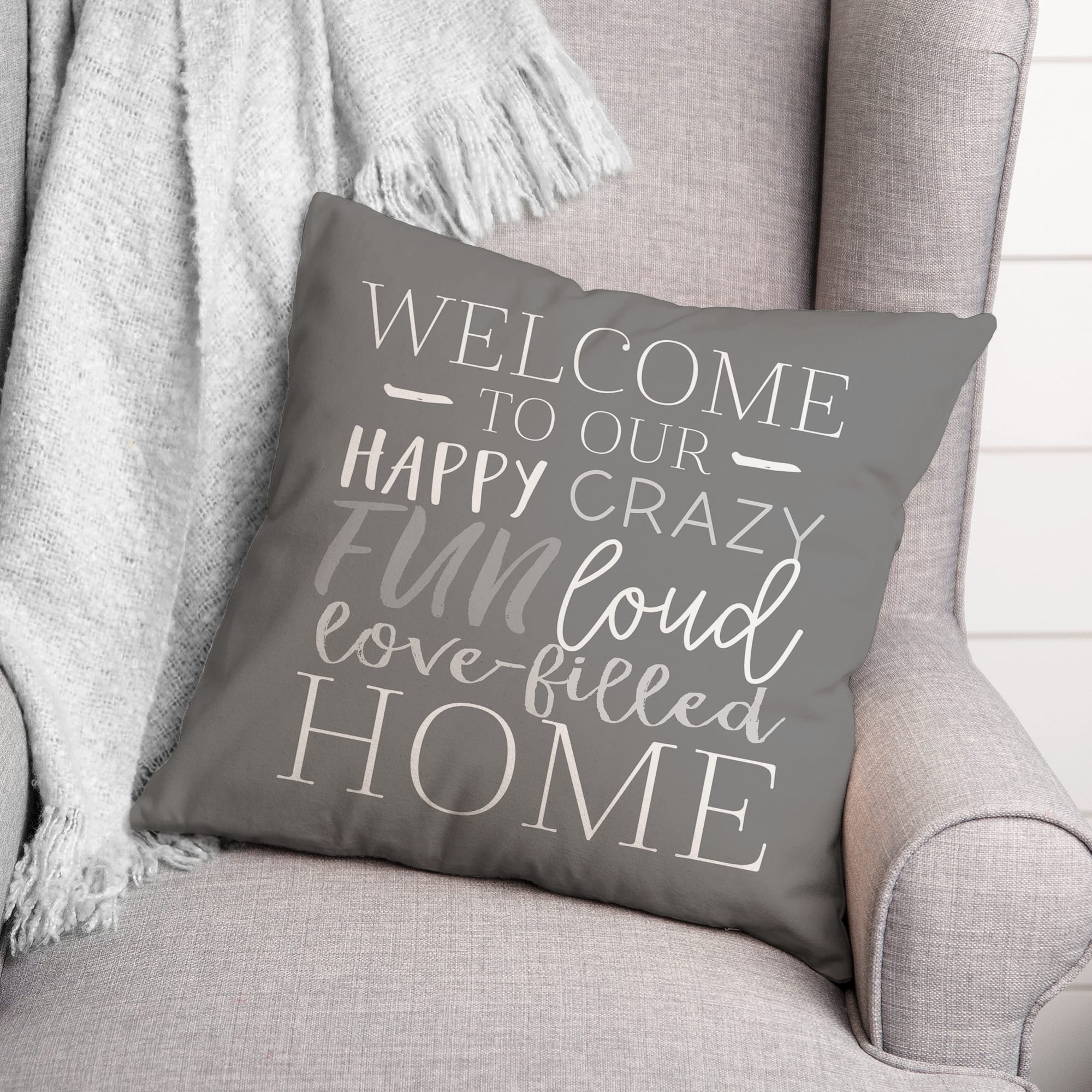 18" x 18" Love Filled Home Throw Pillow