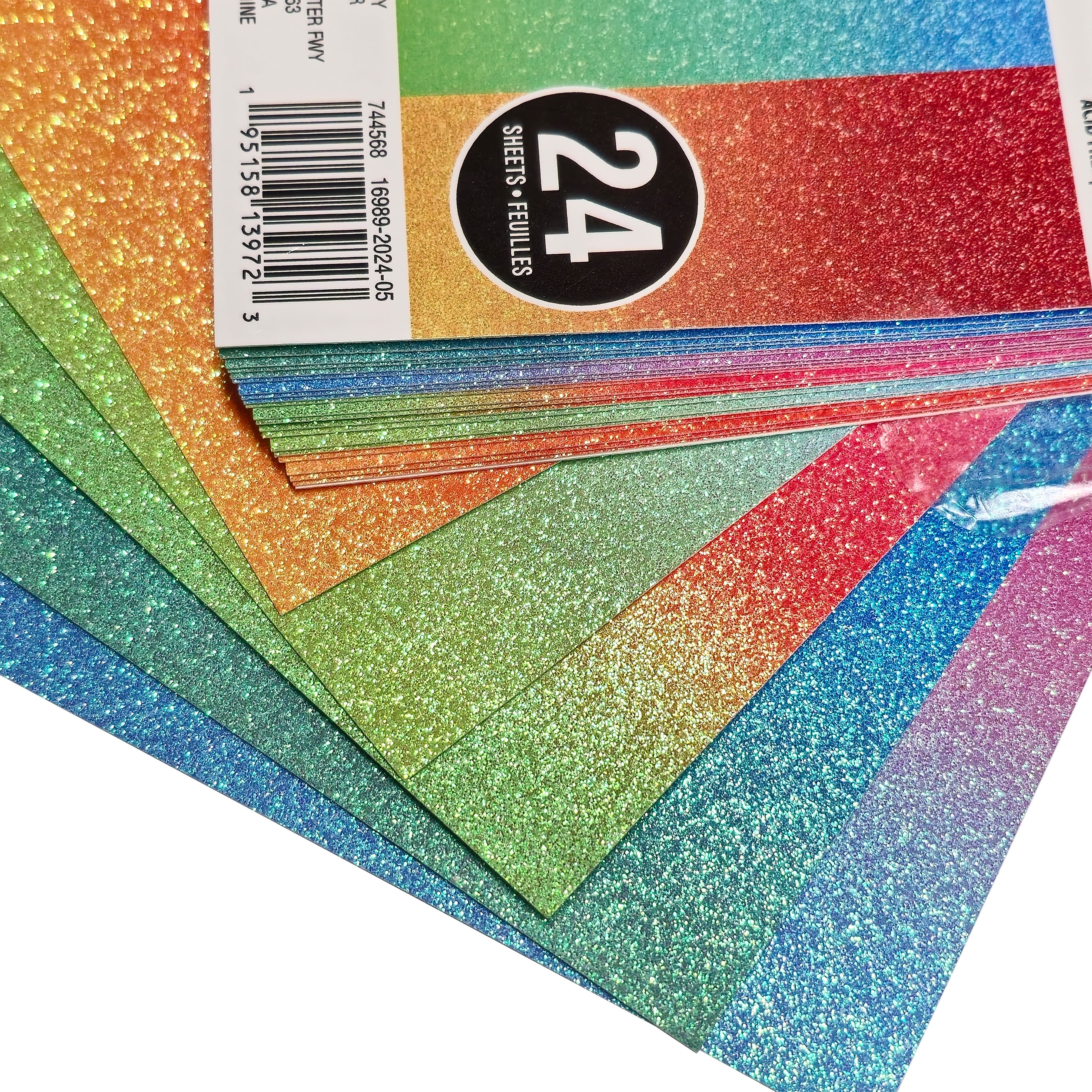 6 Pack: 6" x 6.5" Bright Ombre Glitter Cardstock Paper Pad by Recollections™