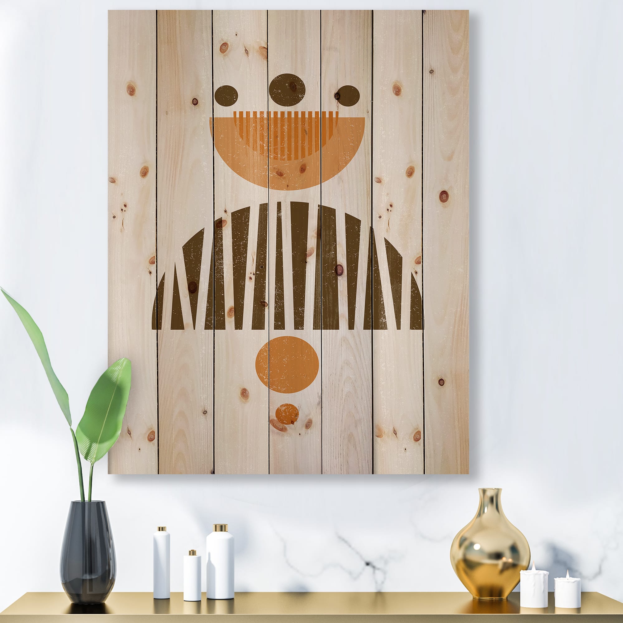Designart - Abstract Minimal Sun and Moon In Earth Tones IV