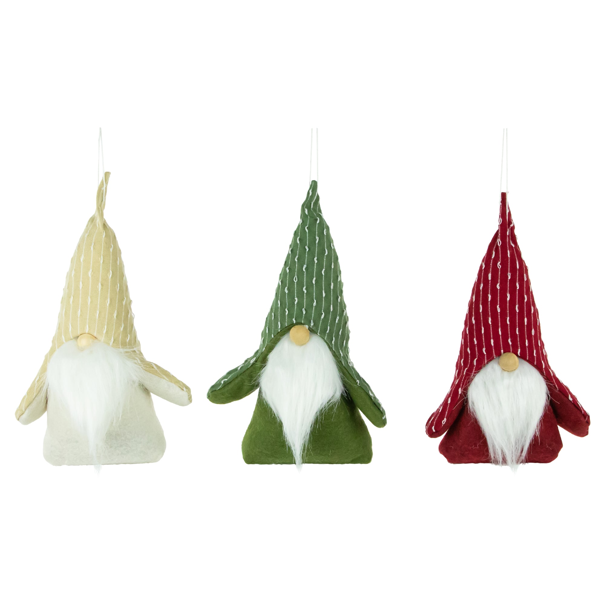 Northlight Set Of 3 Standing Plush Christmas Figures 8.5in Christmas Gnome, One Size, Red