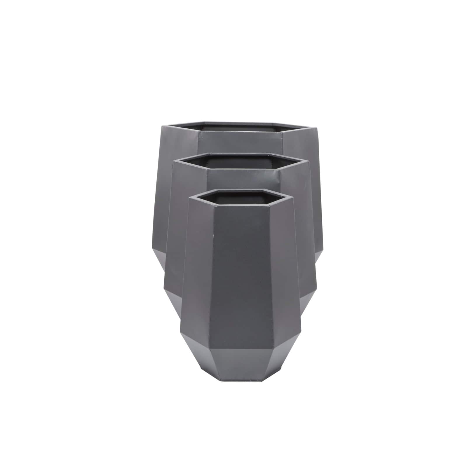 Grey Modern Planter, Set of 3" 21", 16", 11"