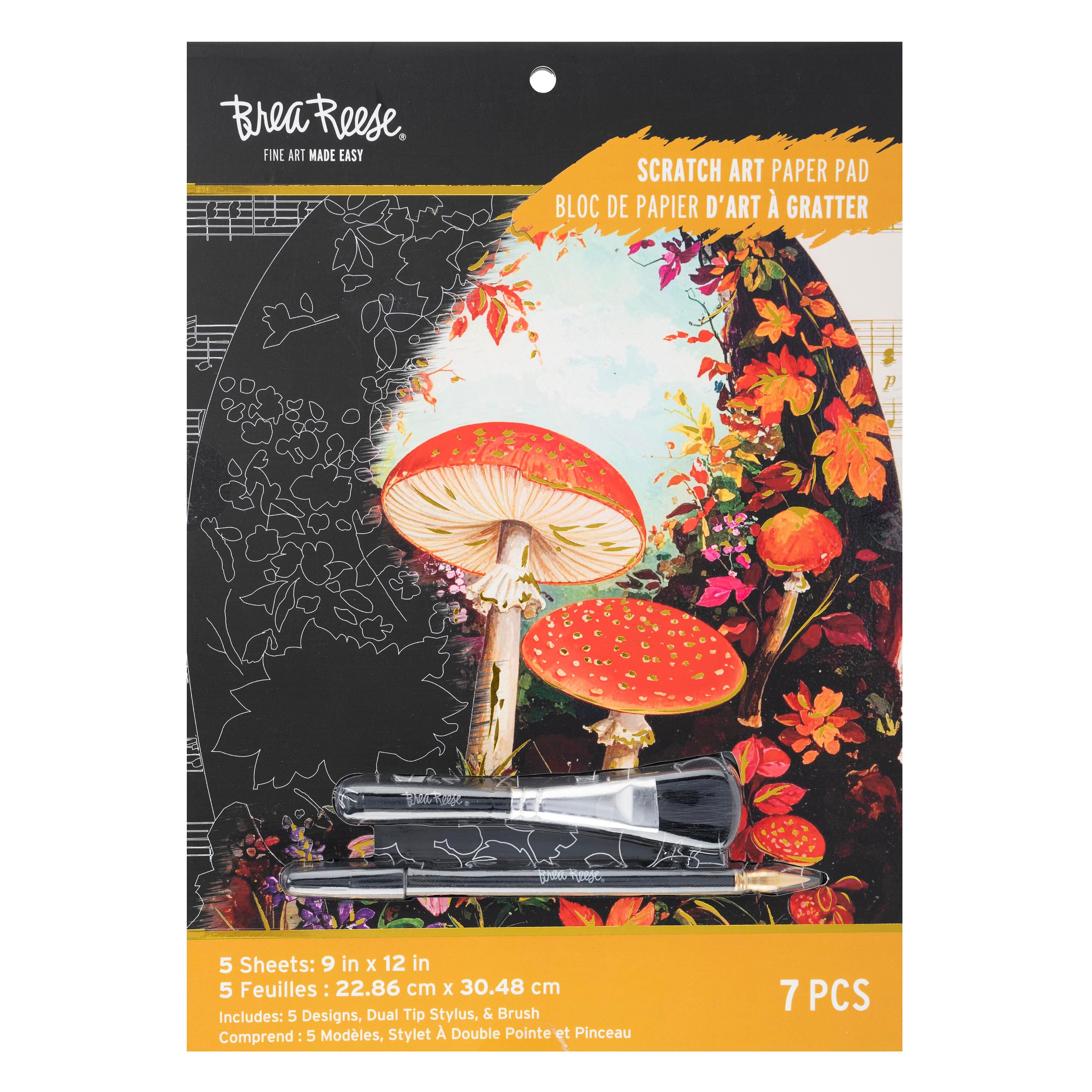 Brea Reese® 9" x 12" Florals in the Fall Scratch Art Paper Pad
