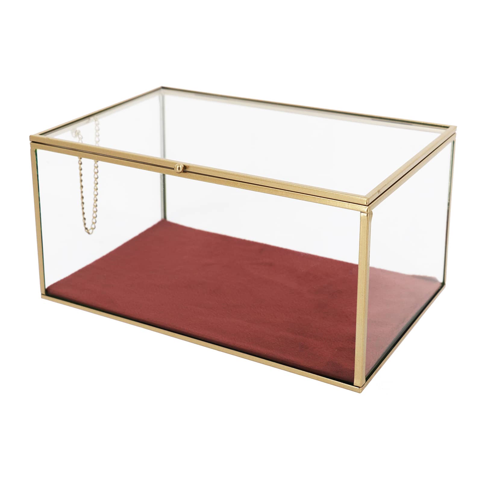 Pink Velvet Decorative Glass Box by Ashland®