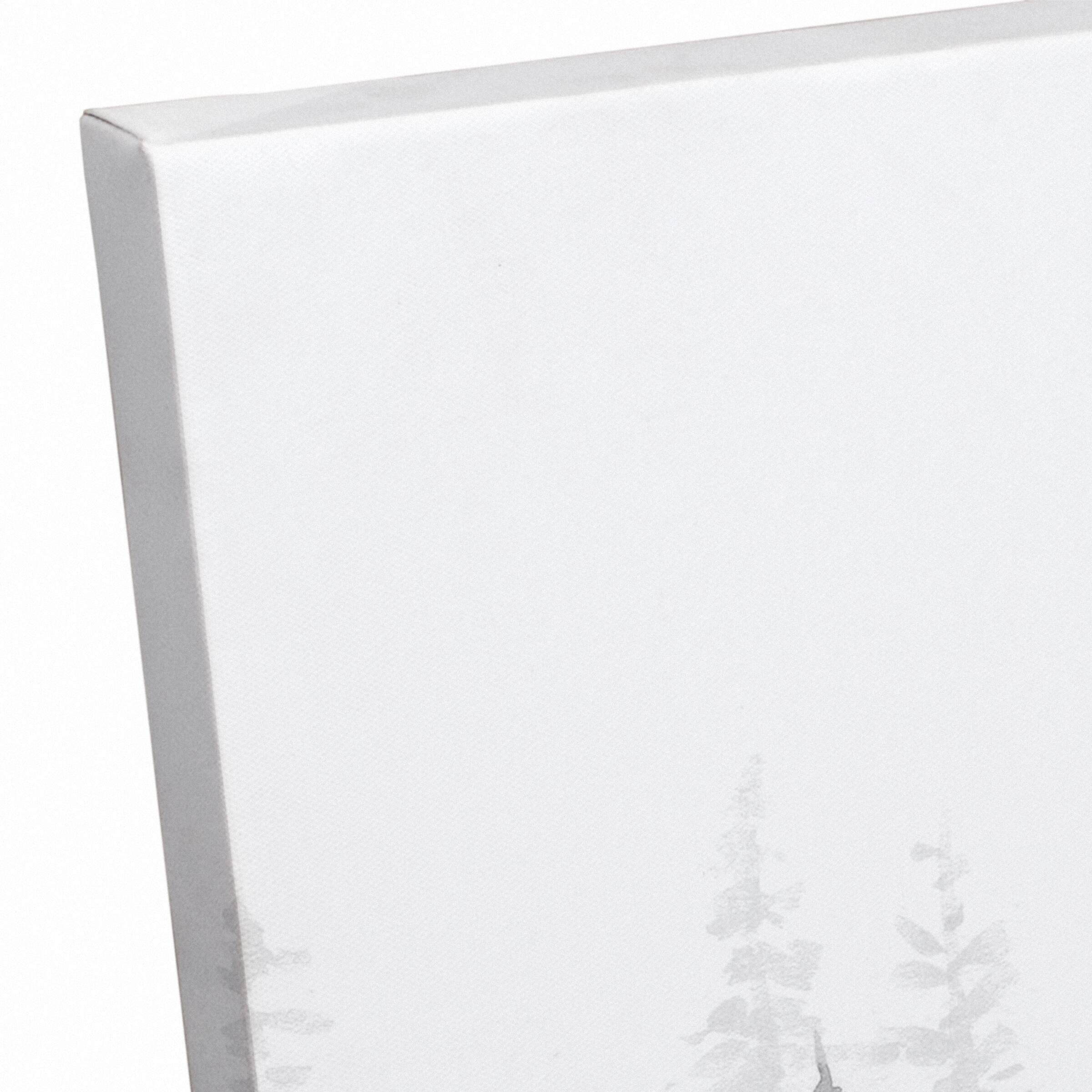 Black White Watercolor Trees 16x20 Canvas Wall Art