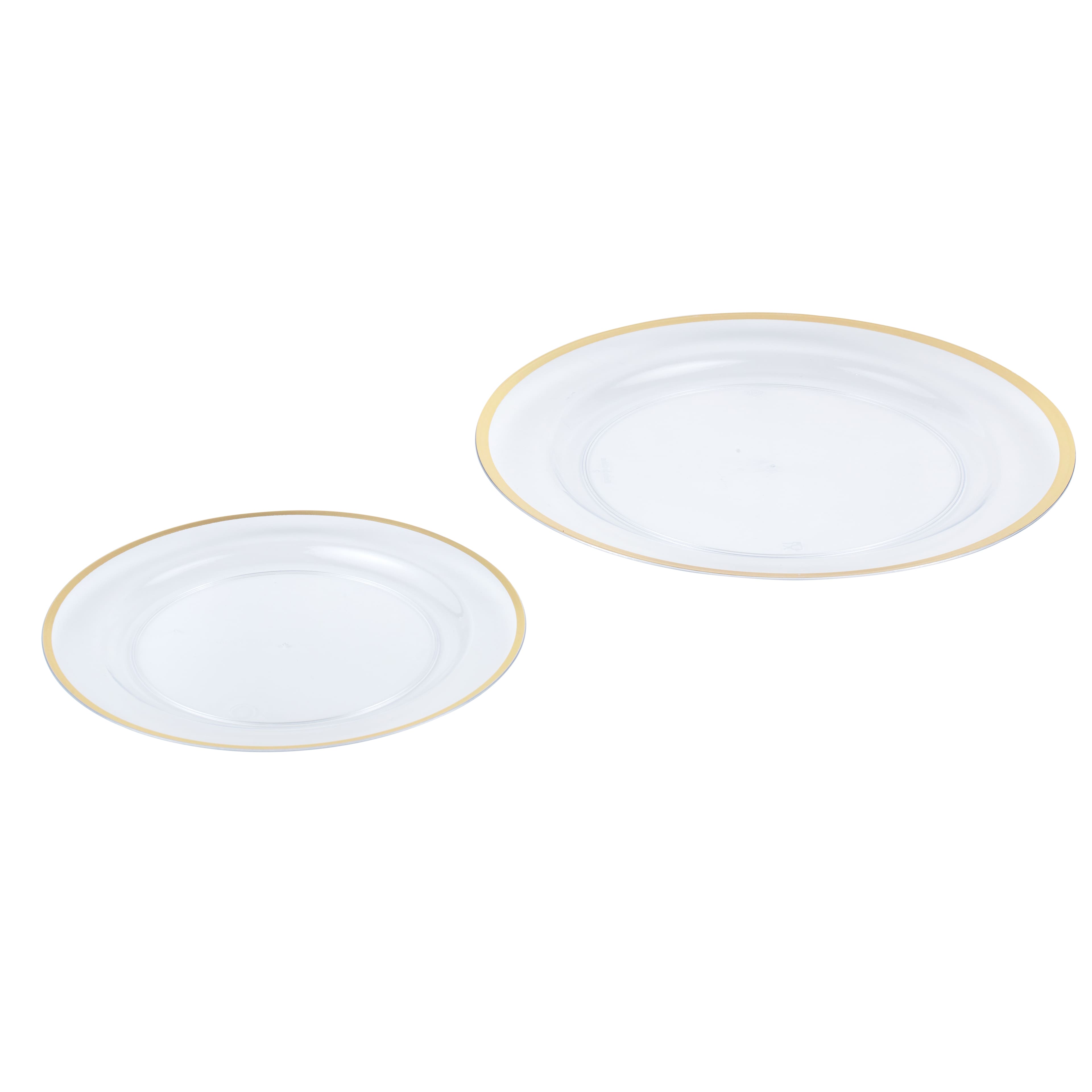 8 Pack: Clear & Gold 40 Piece Dinner & Lunch Plate Set by Celebrate It™
