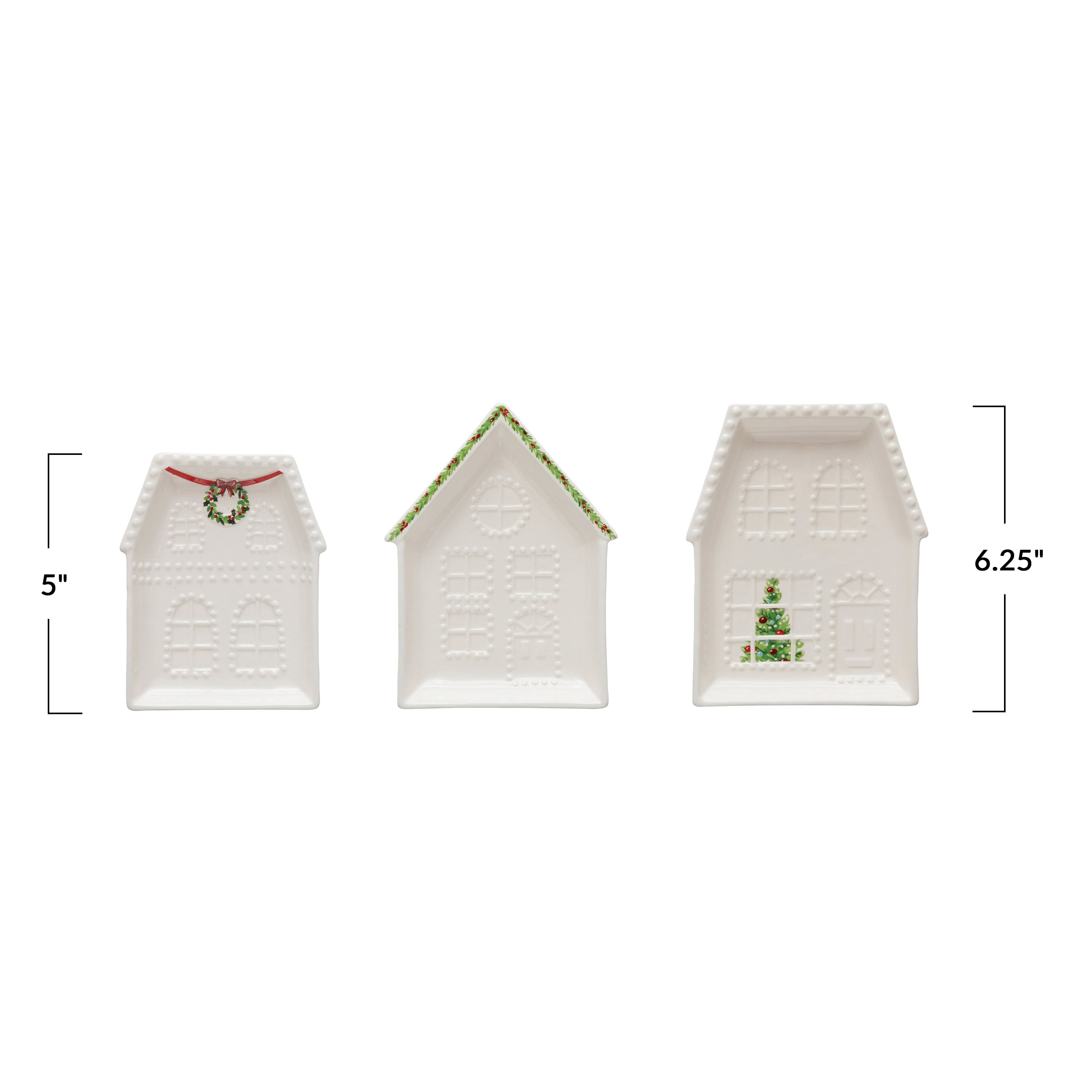 Hello Honey® White Embossed Stoneware House Plates, 12ct.