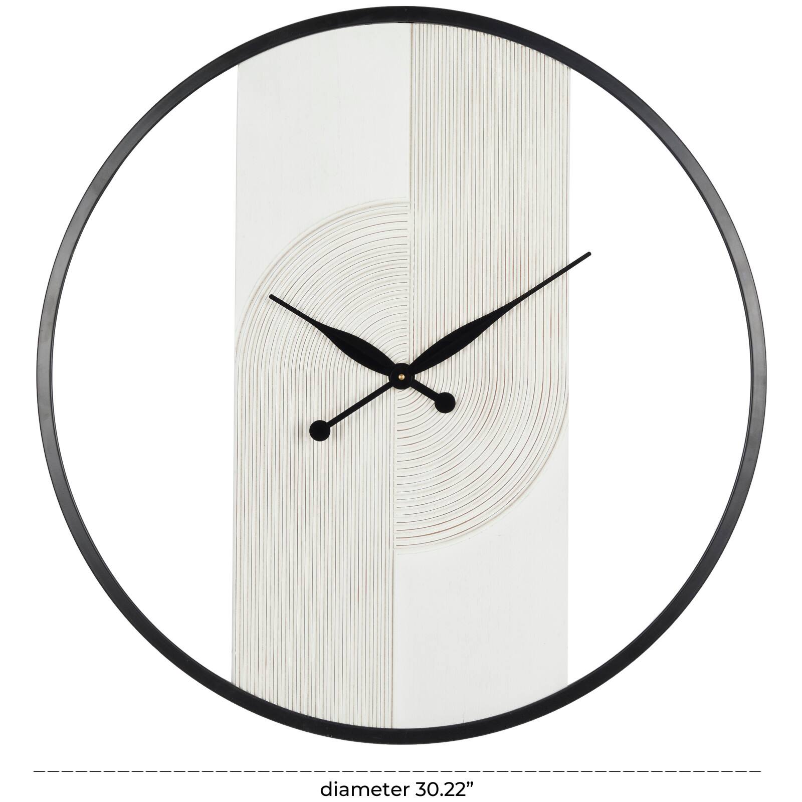 30" Art Deco Inspired Line Art Wall Clock