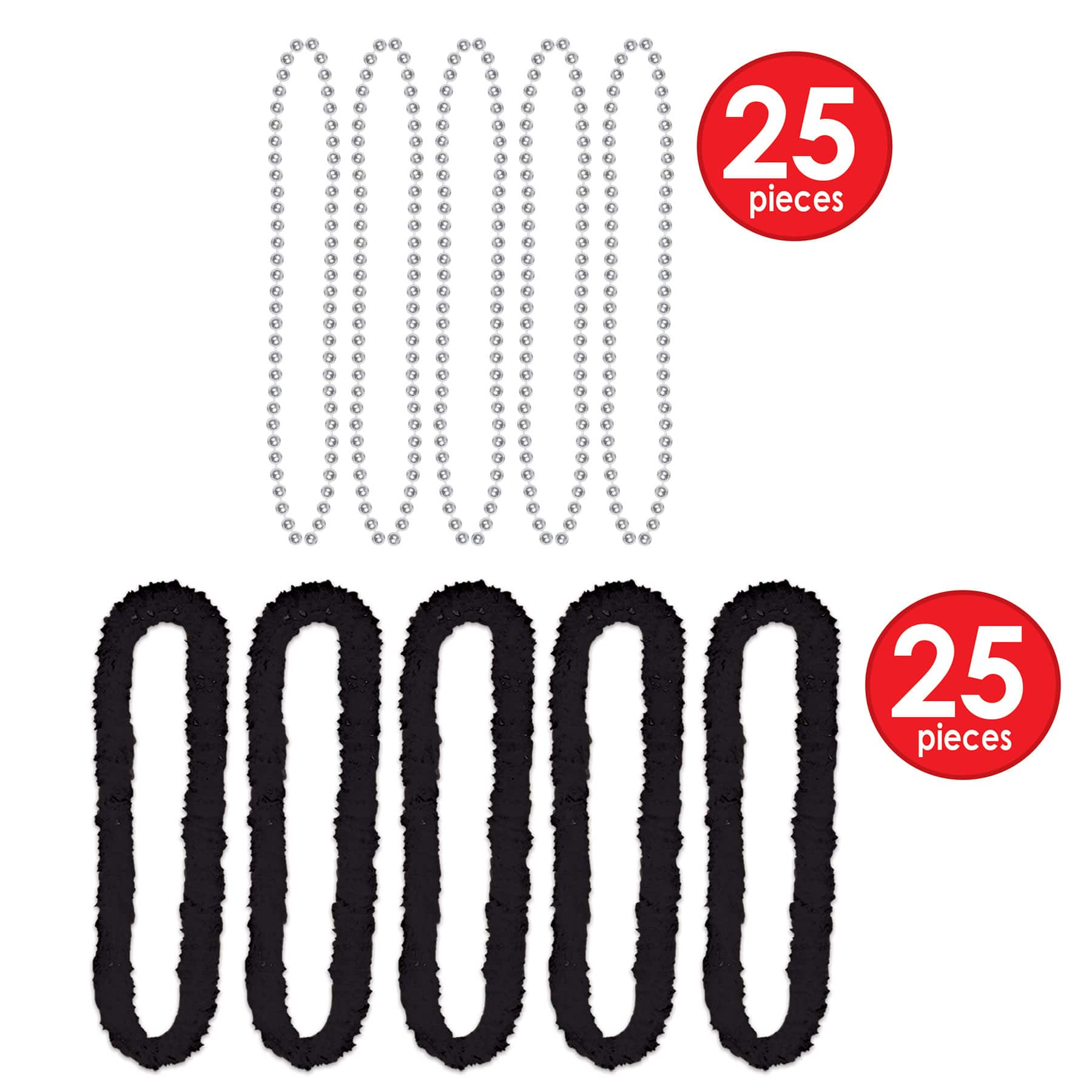 Beistle Black & Silver New Year Showtime Deluxe Party Favor Kit for 100