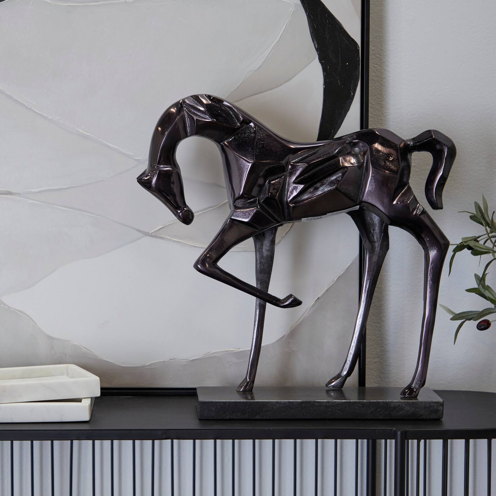 19" Aluminum Horse Sculpture