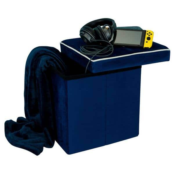 Simplify Collapsible Velvet Storage Ottoman