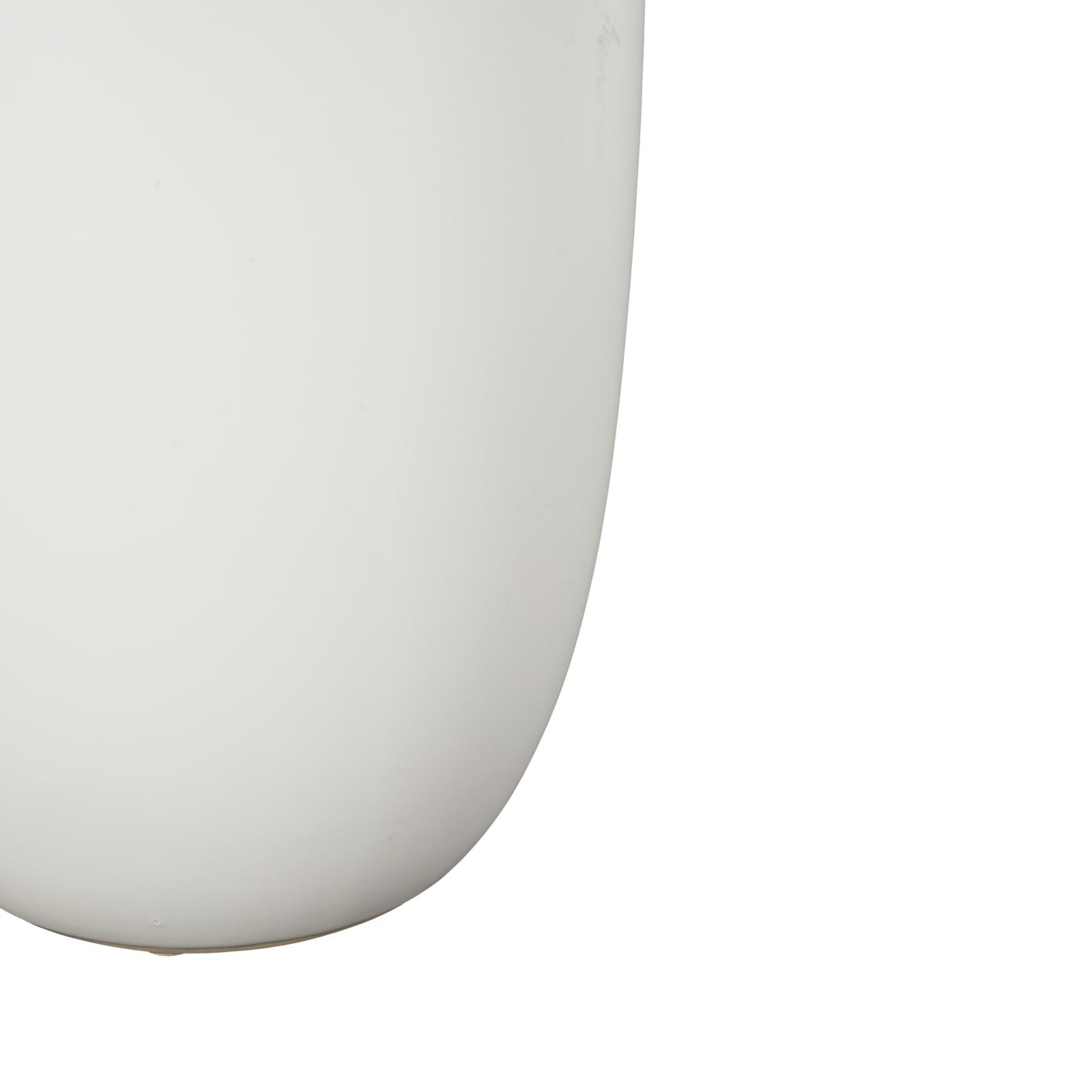 15.75" White Ceramic Sleek Amphora Vase with Scroll Handles