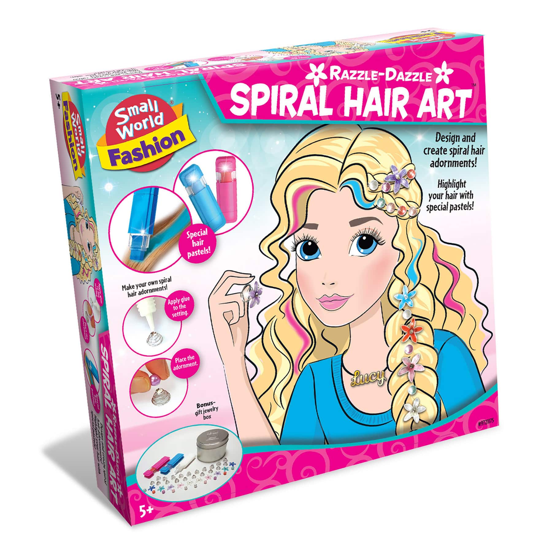 Small World Toys Razzle-Dazzle Spiral Hair Art Kit