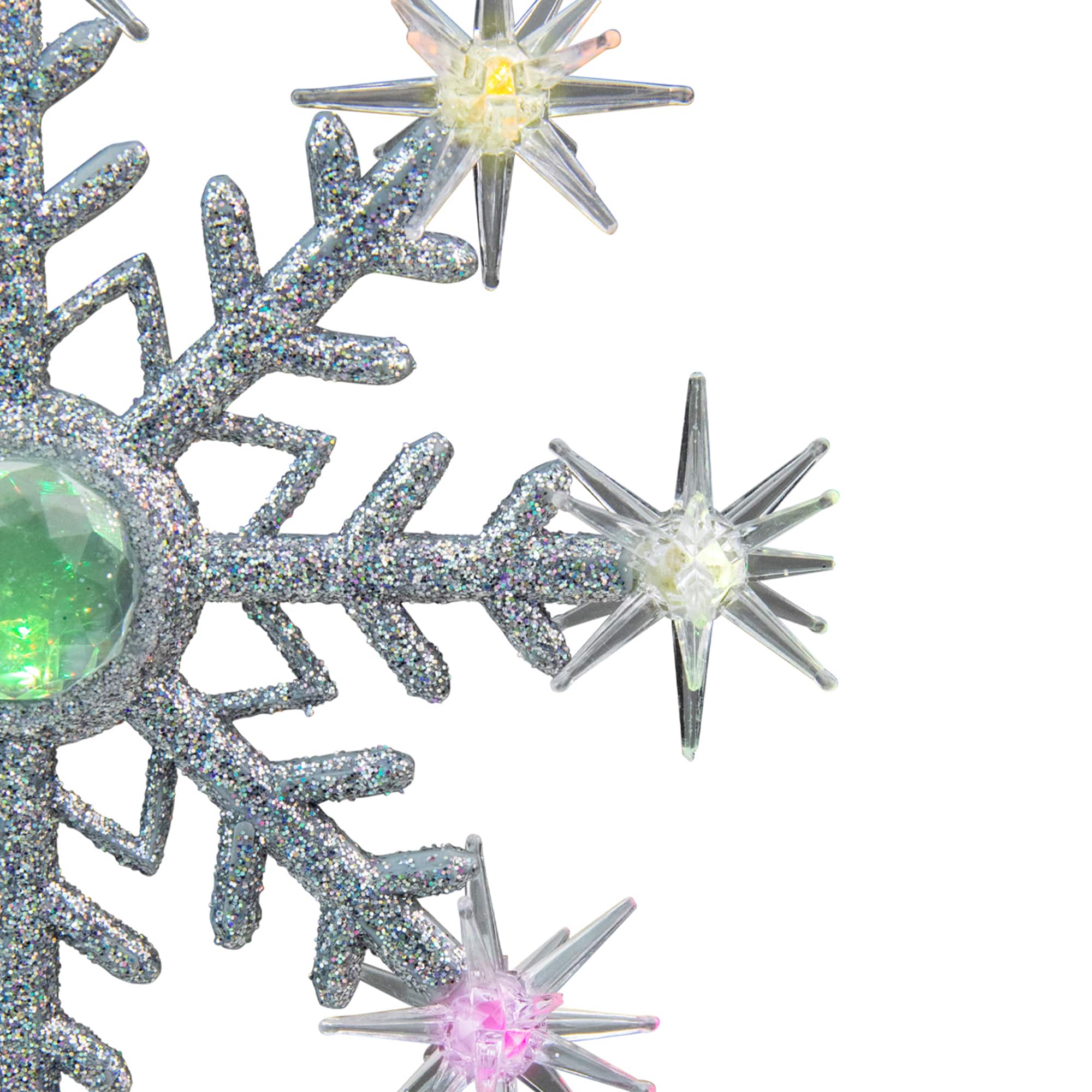 11" LED Lighted Coloring Changing Twinkling Snowflake Christmas Tree Topper
